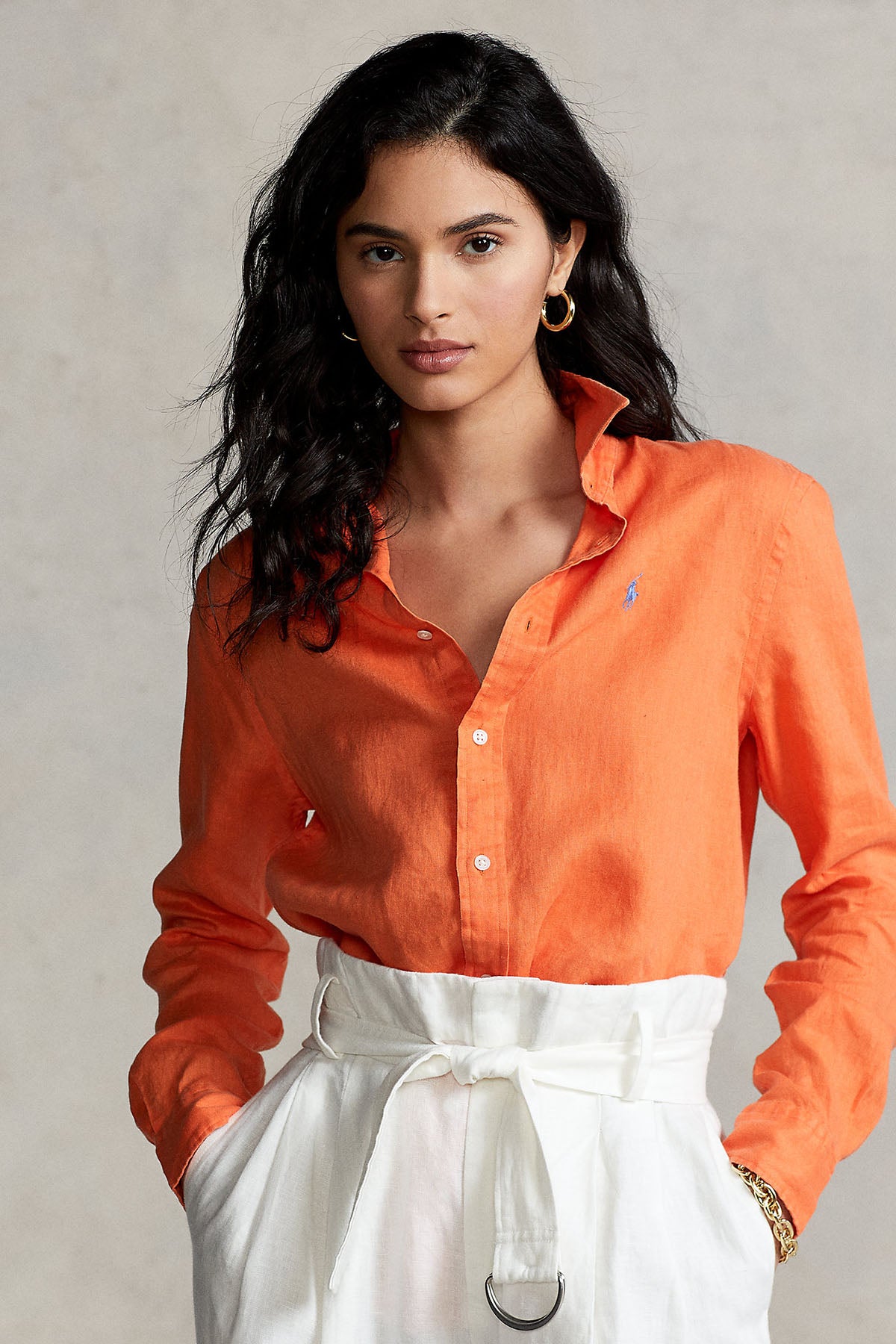 Polo Ralph Lauren Geniş Kesim Keten Gömlek-Libas Trendy Fashion Store