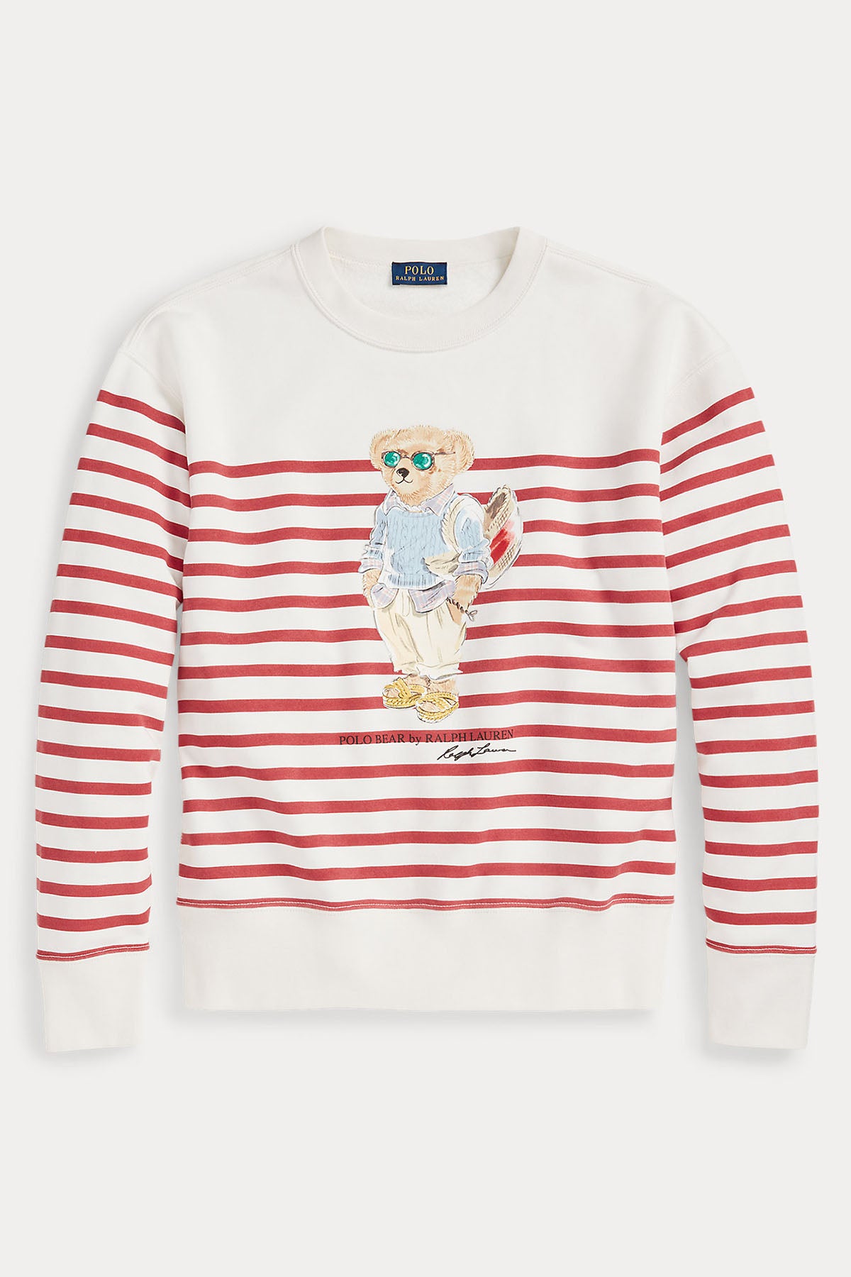 Polo Ralph Lauren Yuvarlak Yaka Çizgili Polo Bear Sweatshirt-Libas Trendy Fashion Store