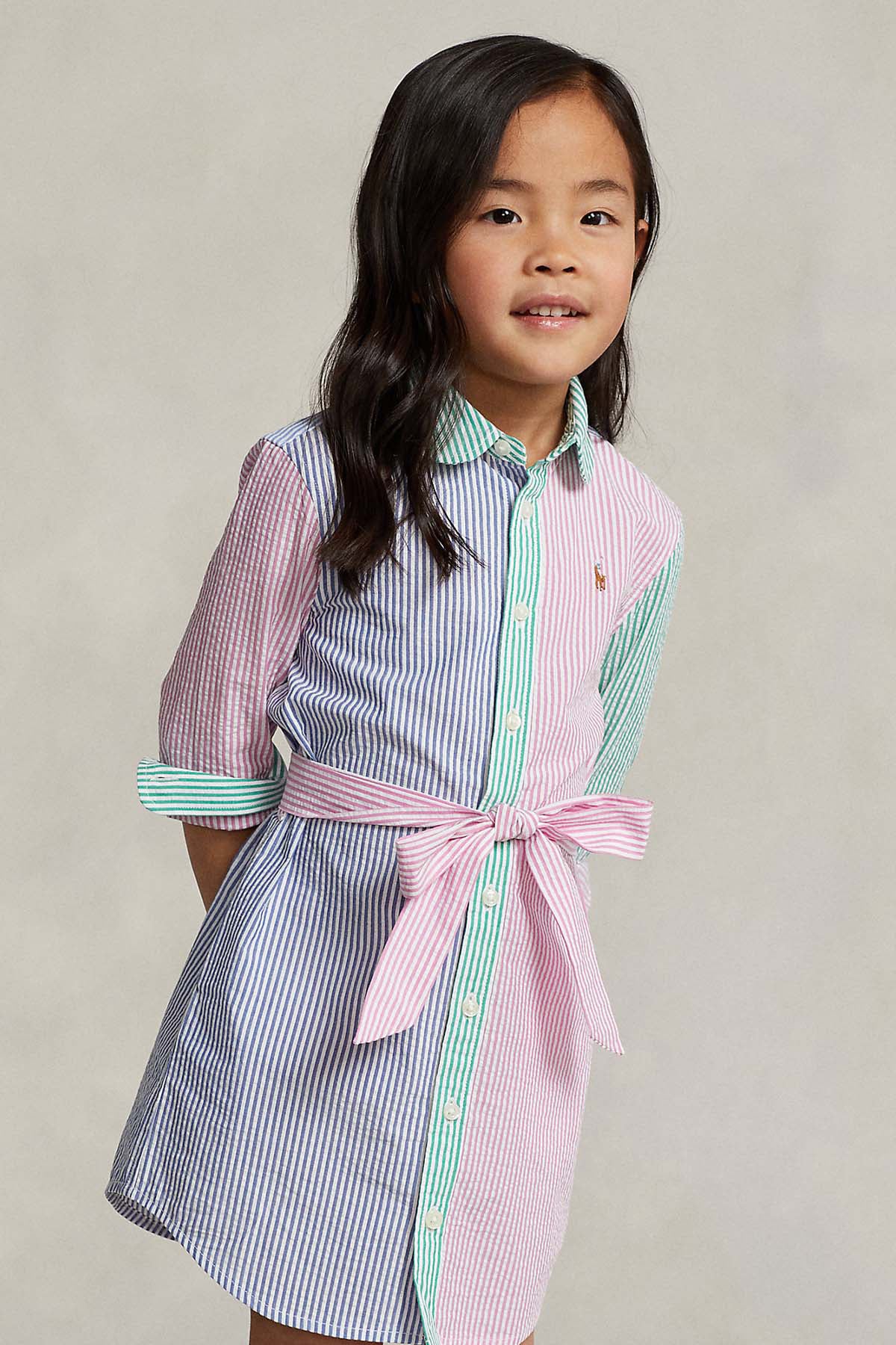 Polo Ralph Lauren Kids 2-4 Yaş Kız Çocuk Kuşaklı Gömlek Elbise-Libas Trendy Fashion Store