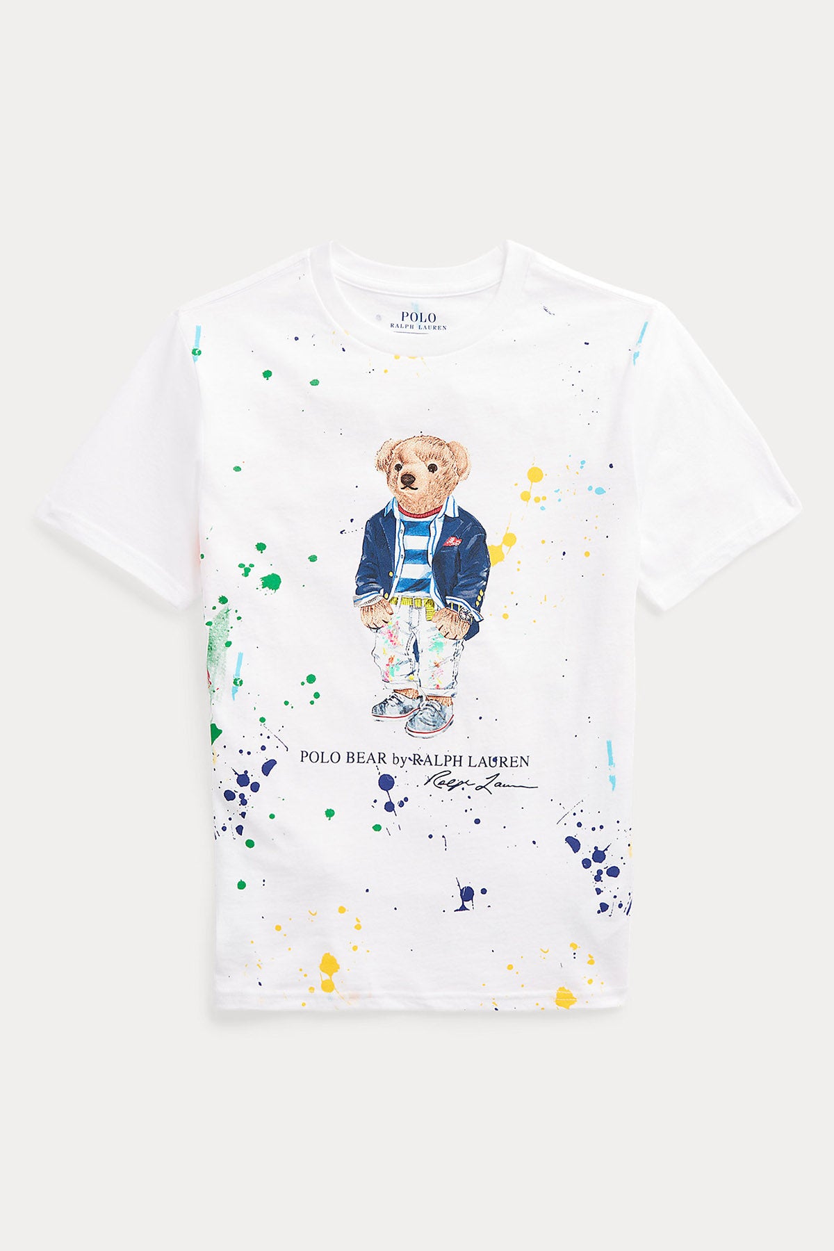 Polo Ralph Lauren Kids S-M Beden Boya Efektli Erkek Çocuk Polo Bear T-shirt-Libas Trendy Fashion Store