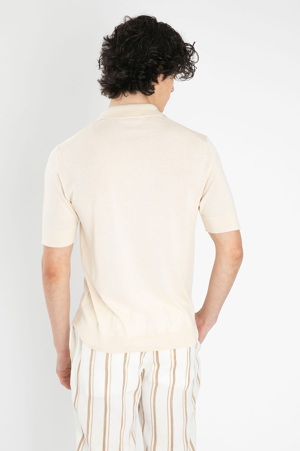 Pantaloni Torino Örgü Polo Yaka İpekli T-shirt-Libas Trendy Fashion Store