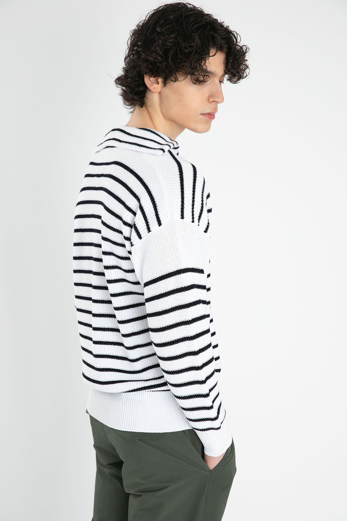 Pantaloni Torino Geniş Kesim Düşük Omuzlu Çizgili Örgü Triko-Libas Trendy Fashion Store