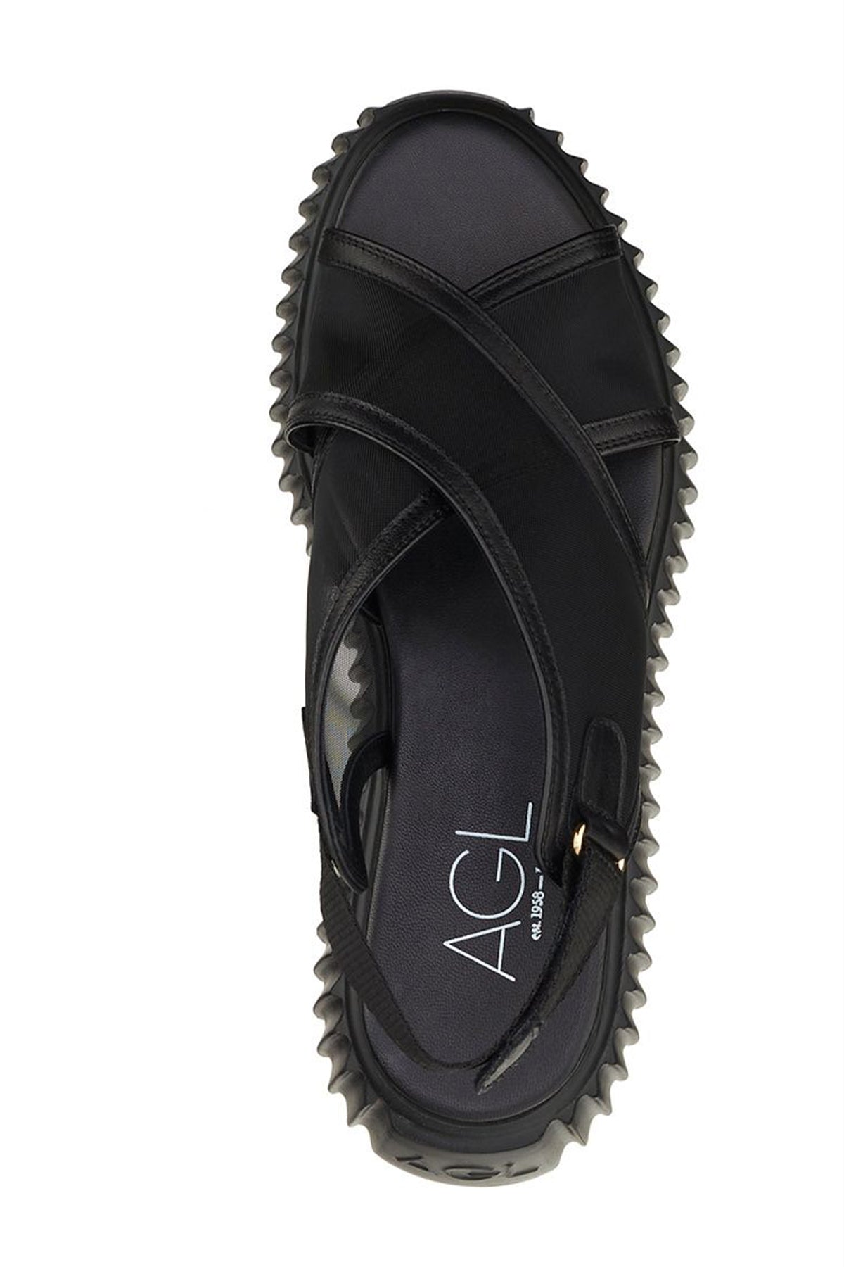 Agl Leyla Tül Detaylı Çapraz Bantlı Deri Sandalet-Libas Trendy Fashion Store