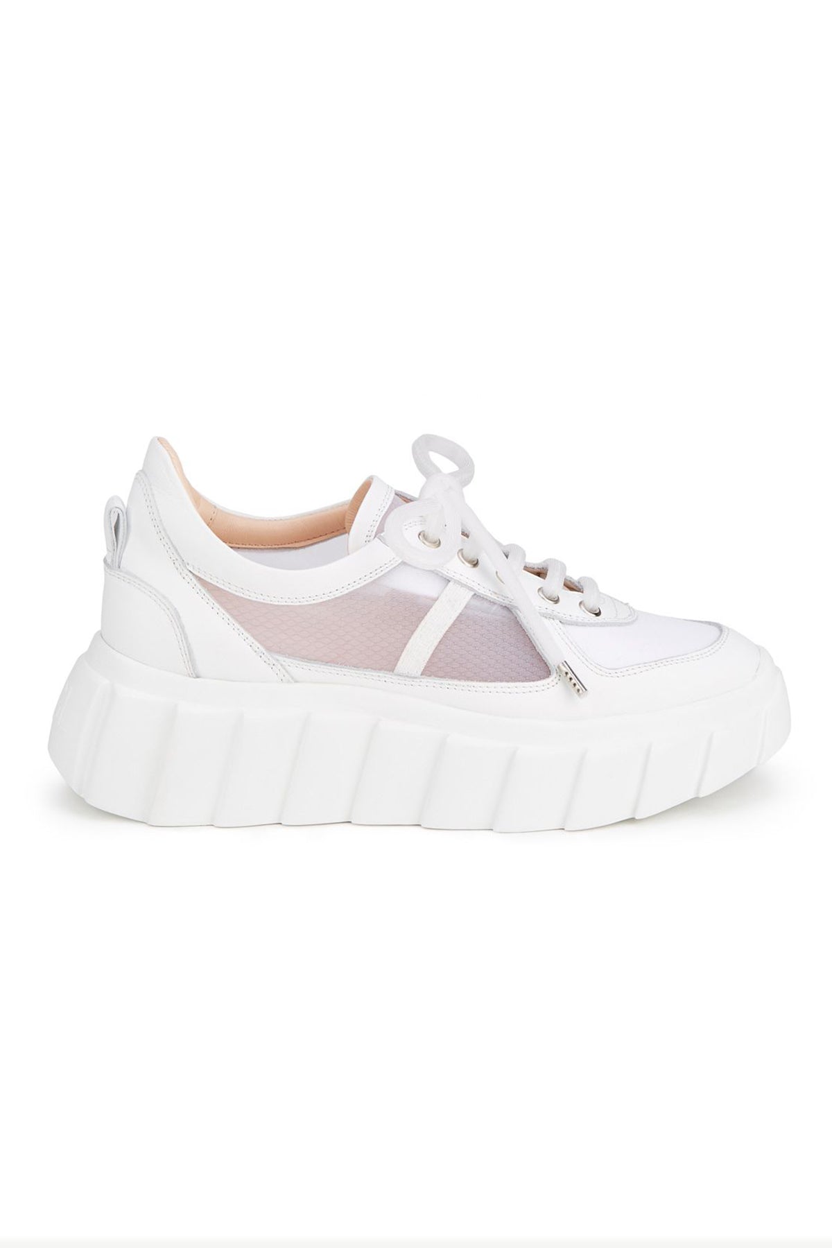 Agl Blondie Grid Tül Detaylı Deri Sneaker Ayakkabı-Libas Trendy Fashion Store