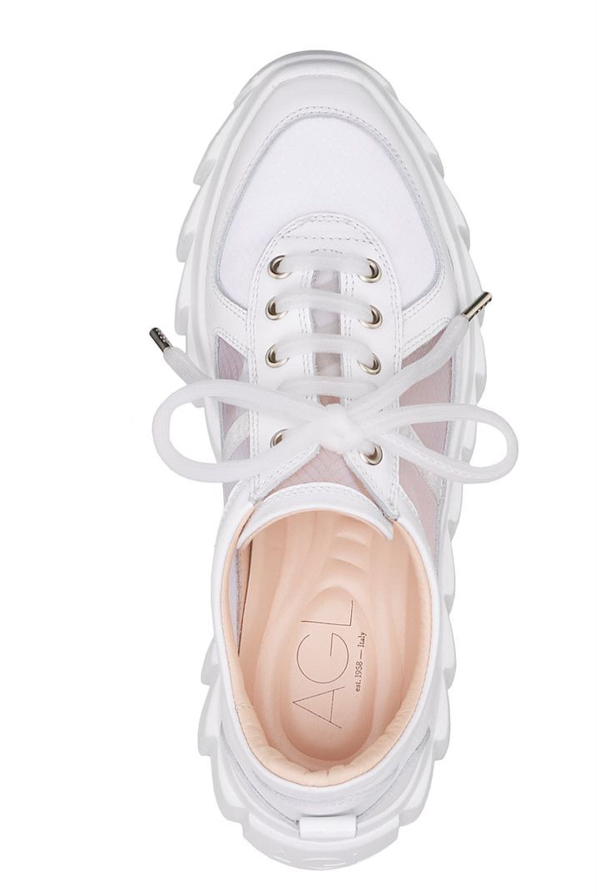 Agl Blondie Grid Tül Detaylı Deri Sneaker Ayakkabı-Libas Trendy Fashion Store