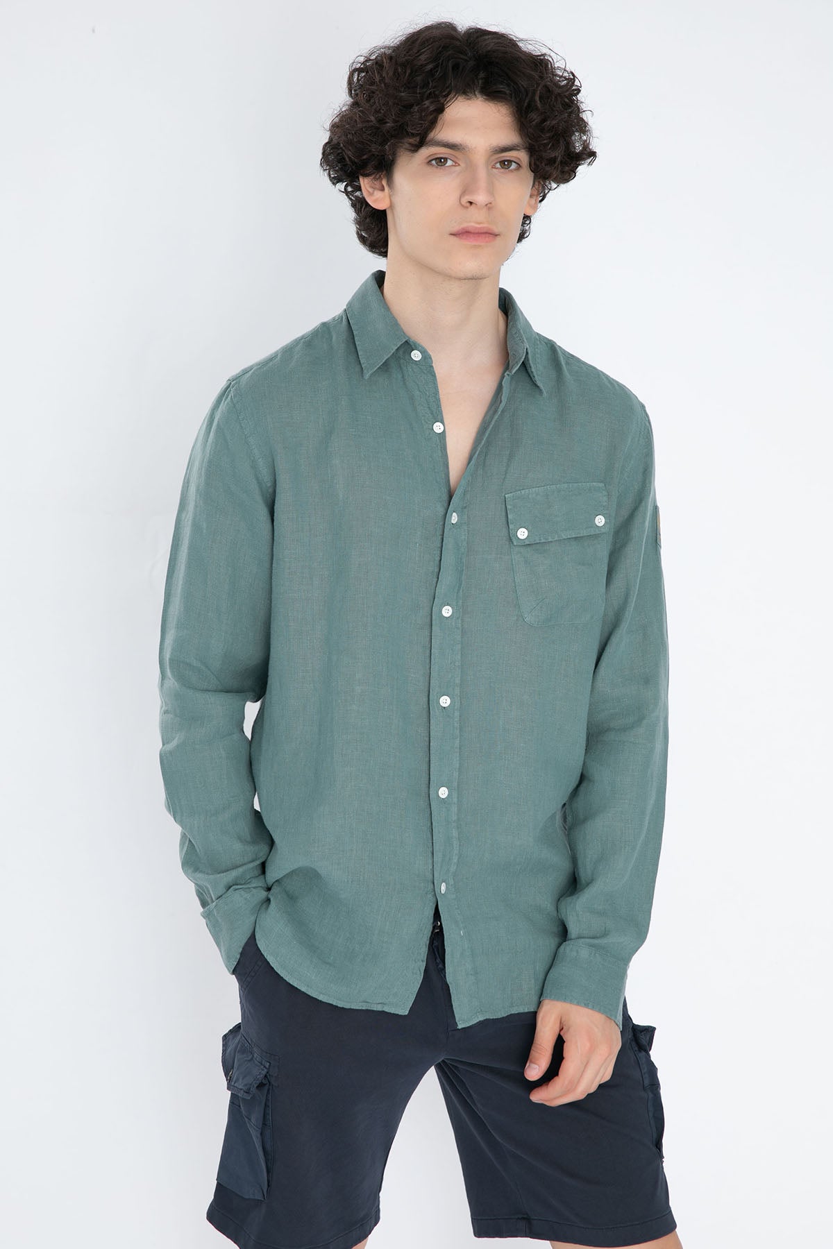 Belstaff Cep Detaylı Keten Gömlek-Libas Trendy Fashion Store