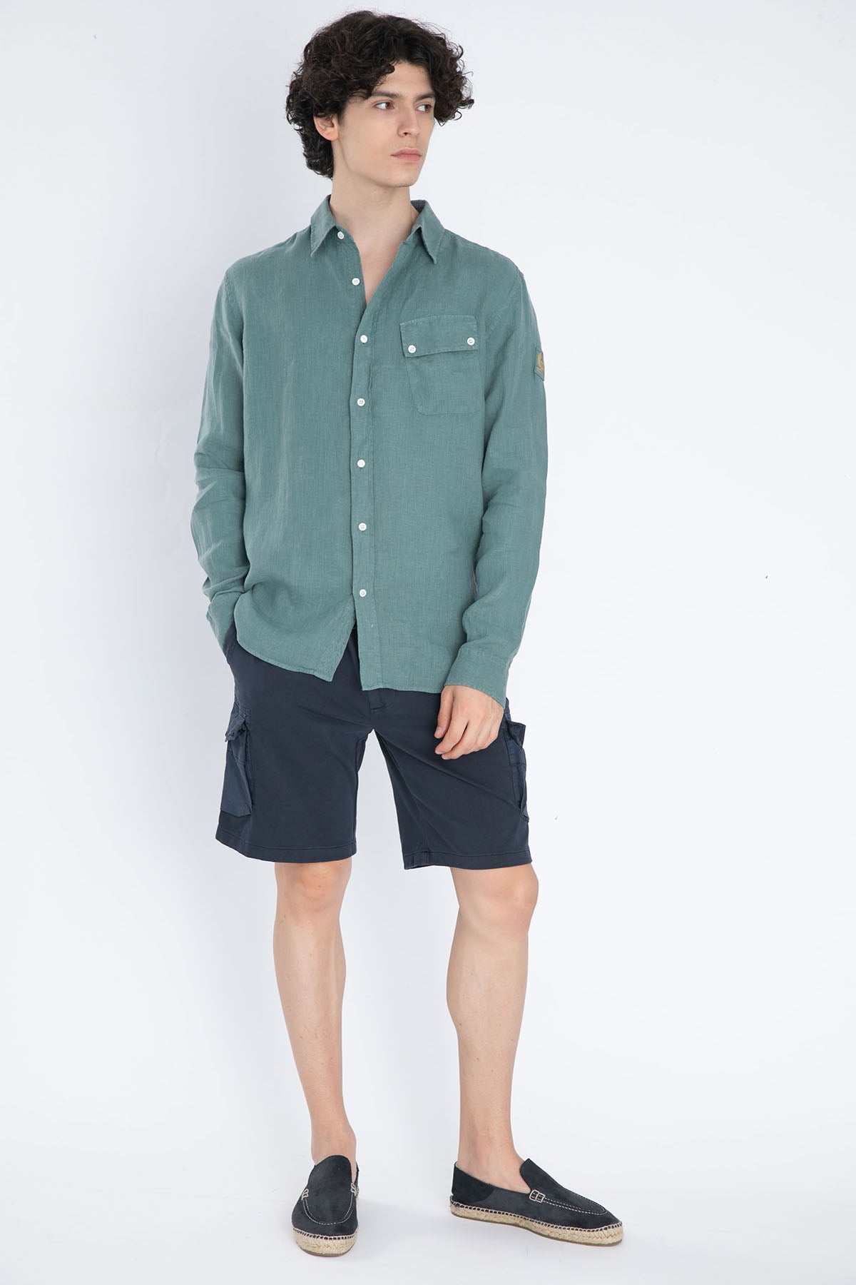 Belstaff Cep Detaylı Keten Gömlek-Libas Trendy Fashion Store