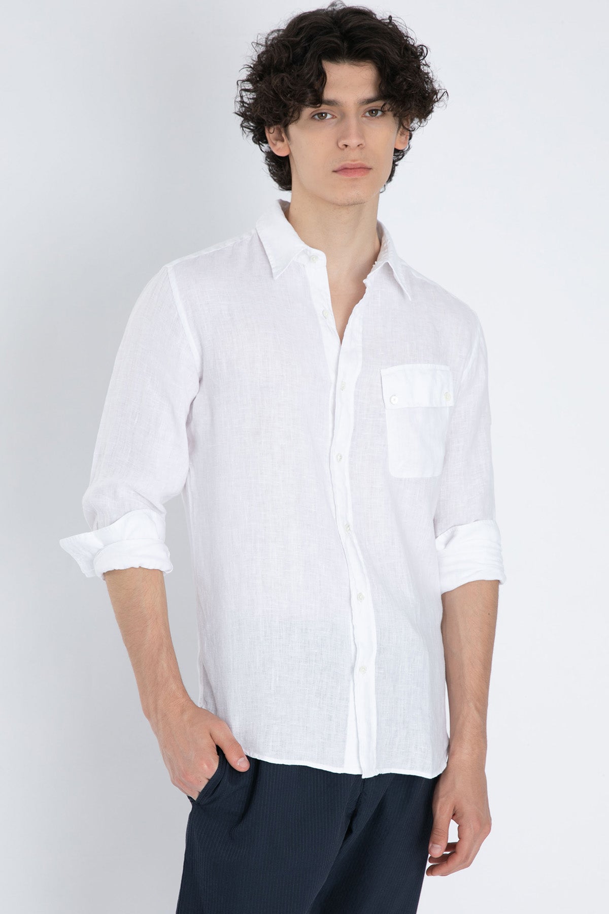 Belstaff Cep Detaylı Keten Gömlek-Libas Trendy Fashion Store