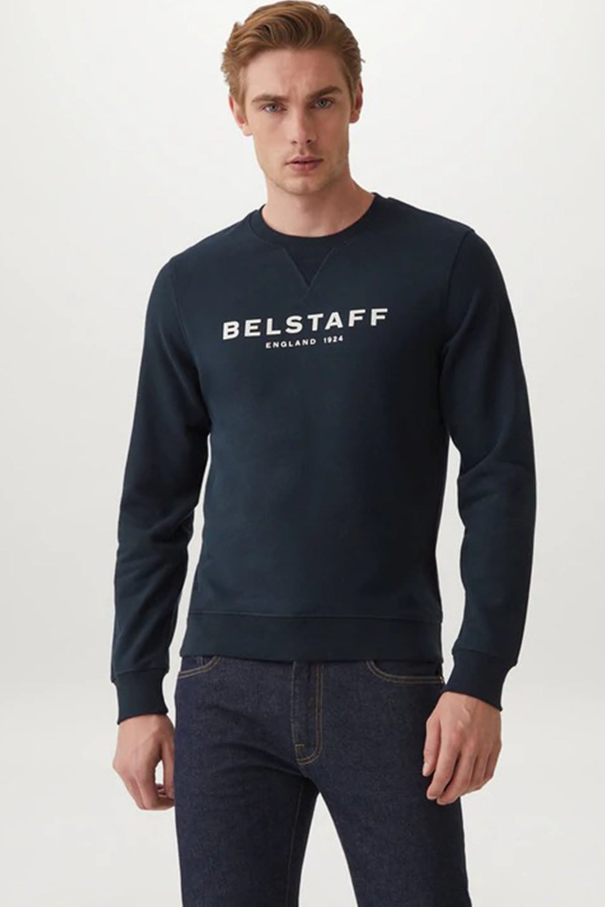 Belstaff Yuvarlak Yaka Logolu Sweatshirt-Libas Trendy Fashion Store
