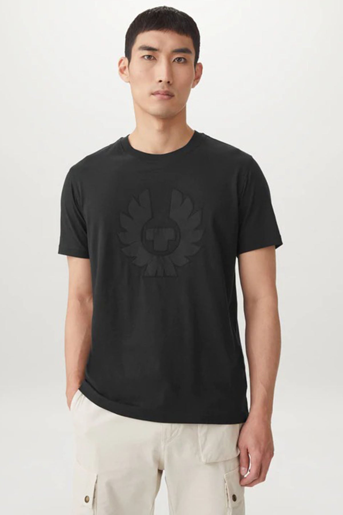 Belstaff Yuvarlak Yaka Logolu T-shirt-Libas Trendy Fashion Store