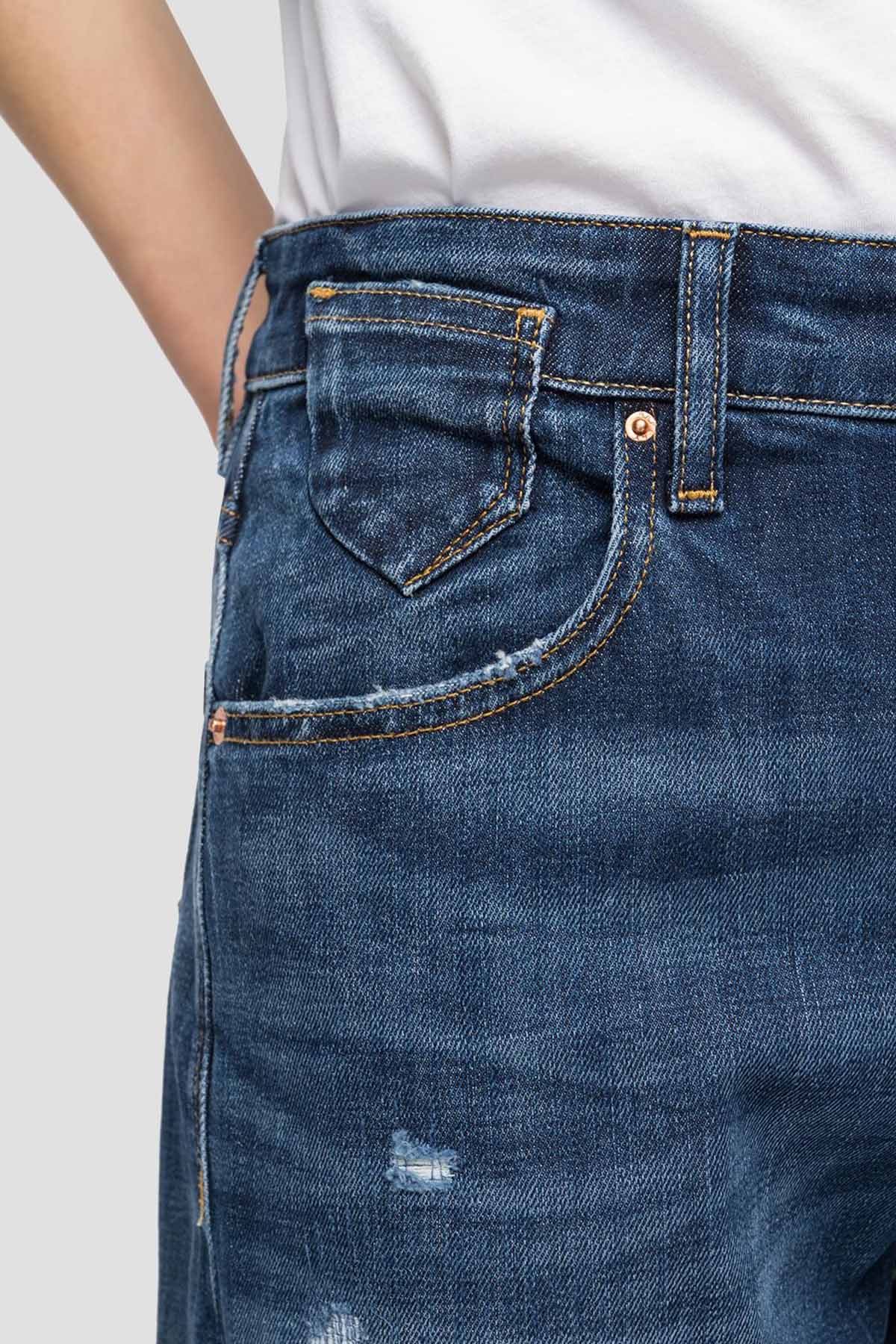 Replay Marty Yırtık Detaylı Streç Slim Boyfriend Fit Jeans-Libas Trendy Fashion Store