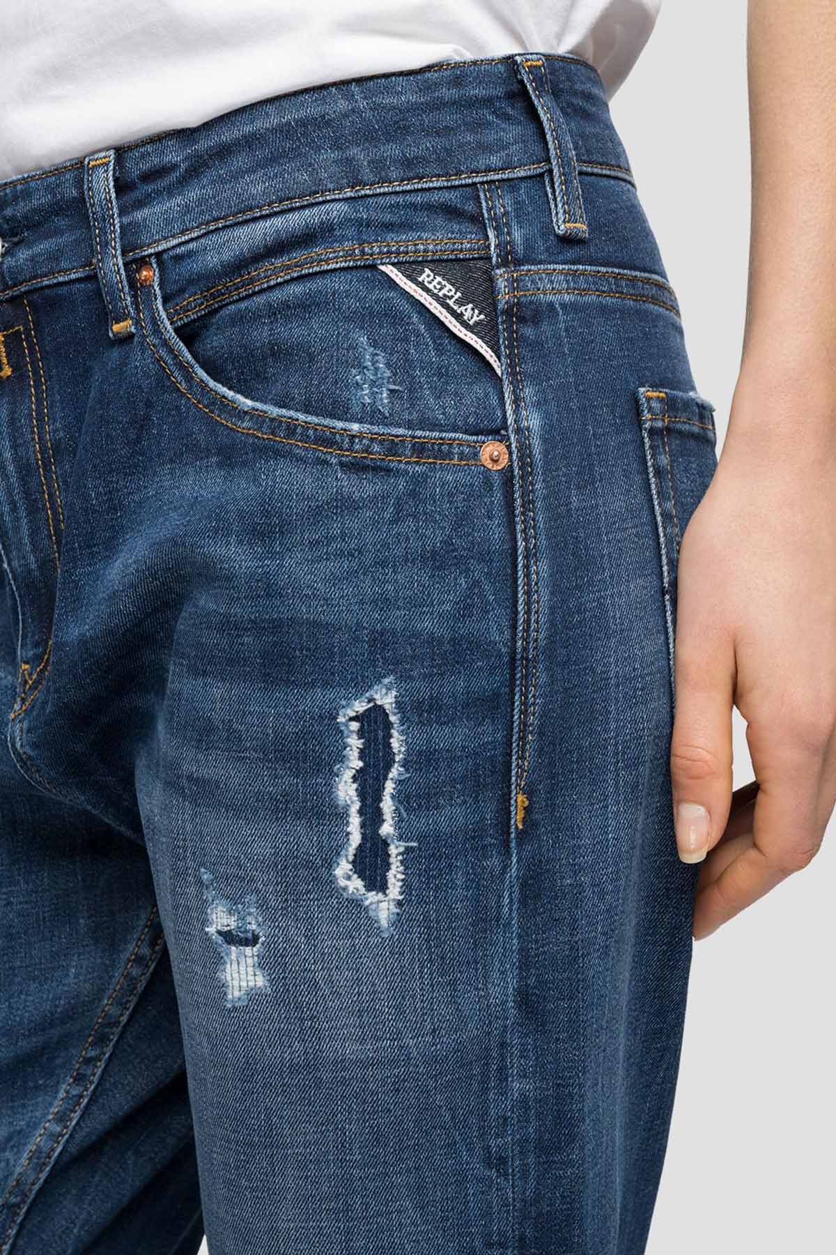 Replay Marty Yırtık Detaylı Streç Slim Boyfriend Fit Jeans-Libas Trendy Fashion Store