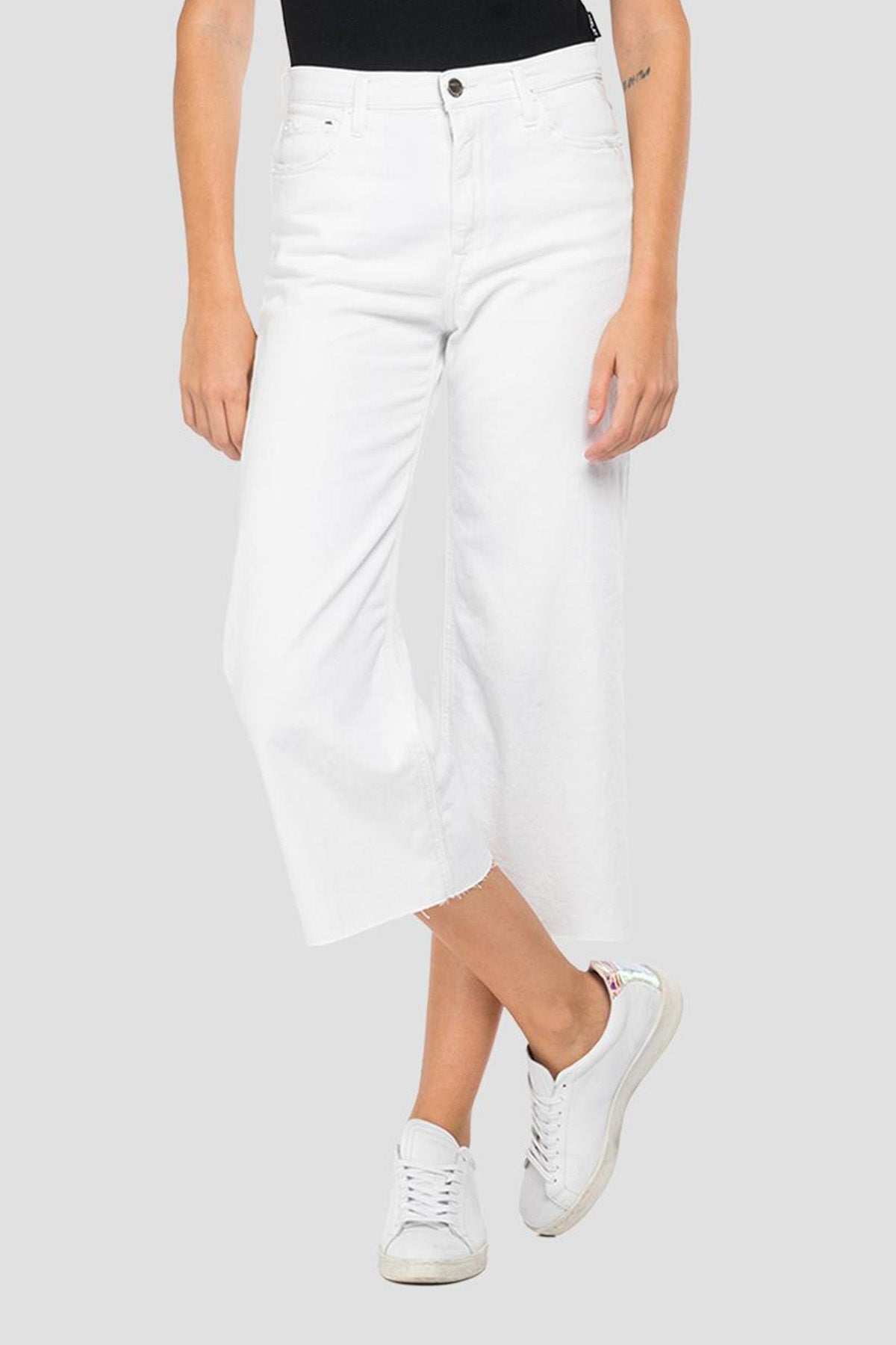 Replay Fahra Crop Geniş Paça Yüksek Bel Jeans-Libas Trendy Fashion Store