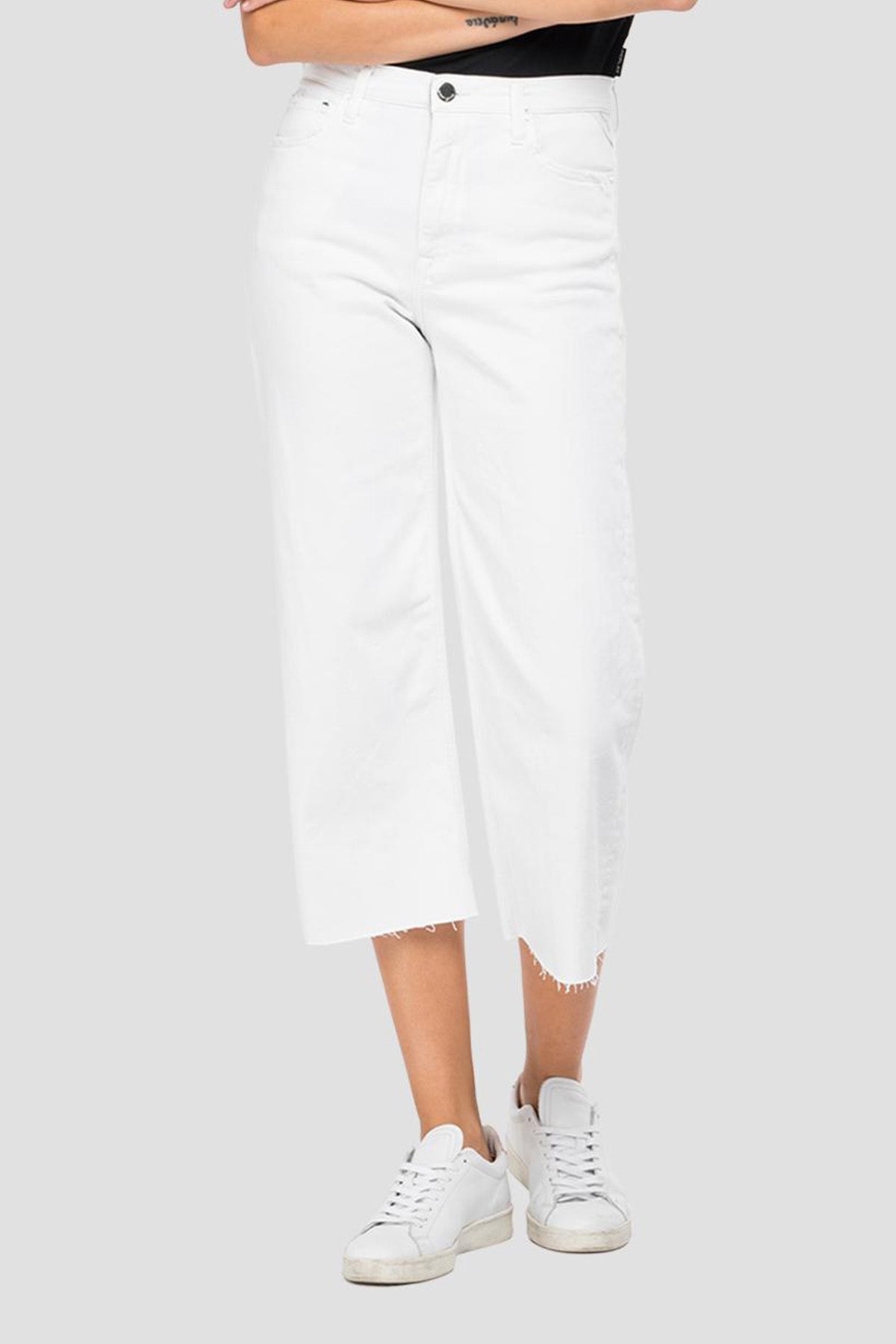 Replay Fahra Crop Geniş Paça Yüksek Bel Jeans-Libas Trendy Fashion Store