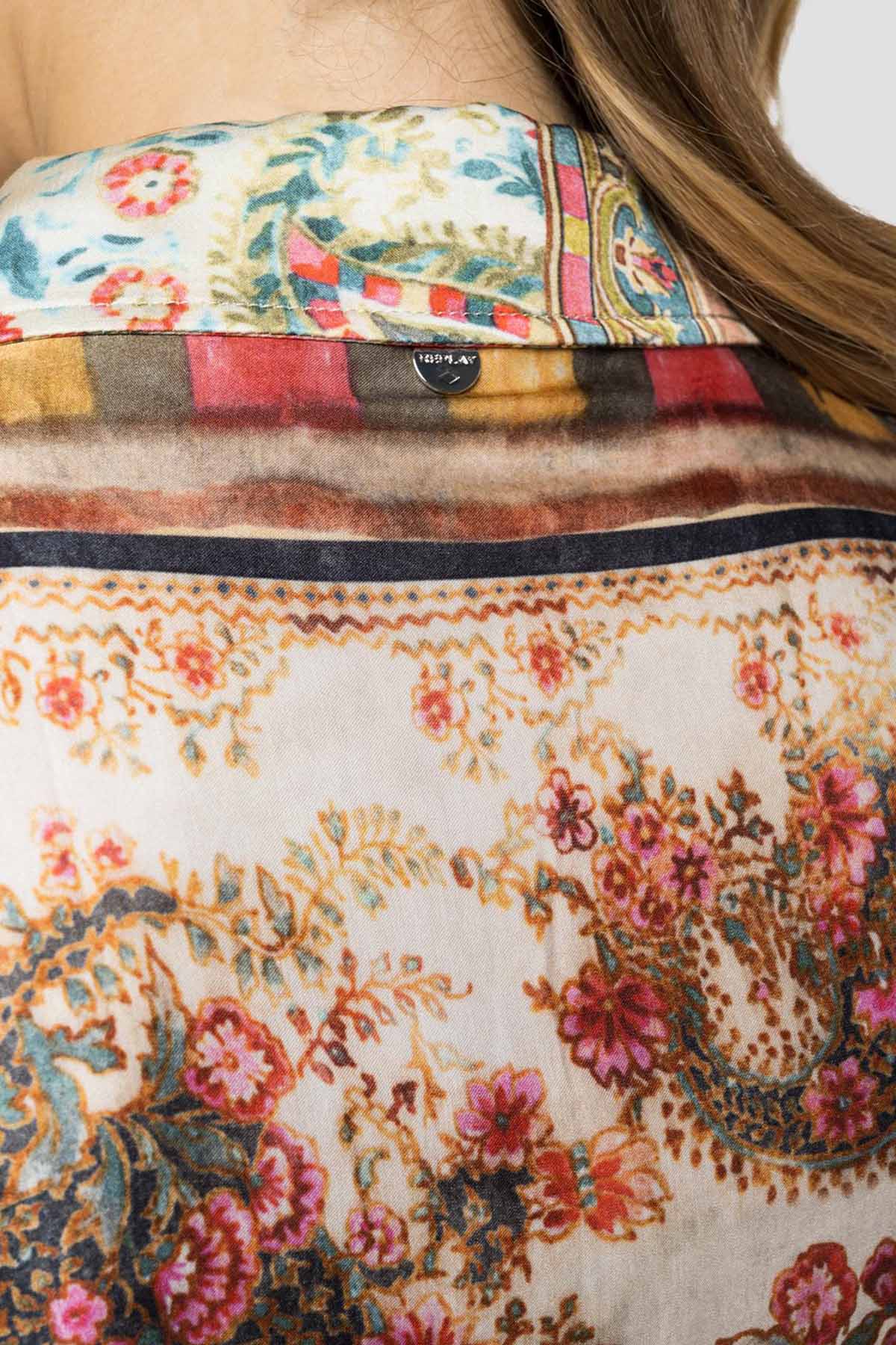 Replay Desenli Belden Kuşaklı Maxi Elbise-Libas Trendy Fashion Store