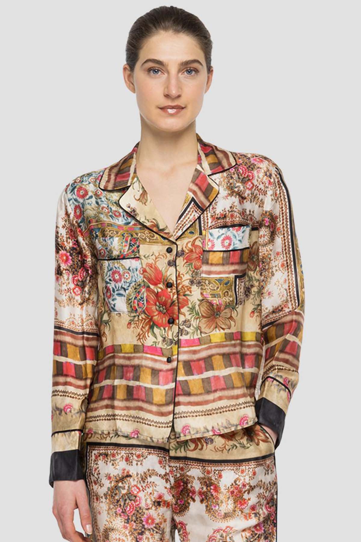 Replay Apaş Yaka Desenli Gömlek-Libas Trendy Fashion Store