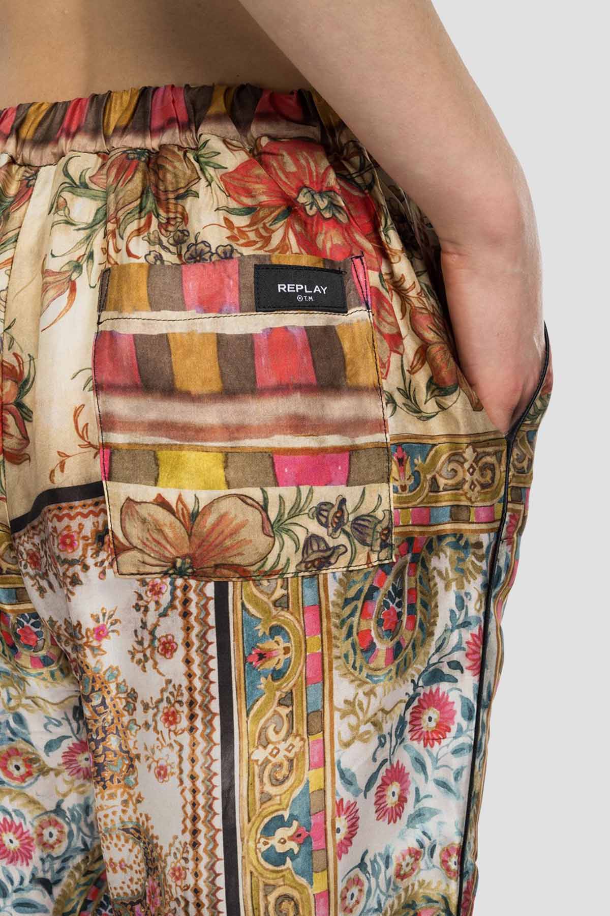 Replay Beli Lastikli Desenli Yüksek Bel Pantolon-Libas Trendy Fashion Store