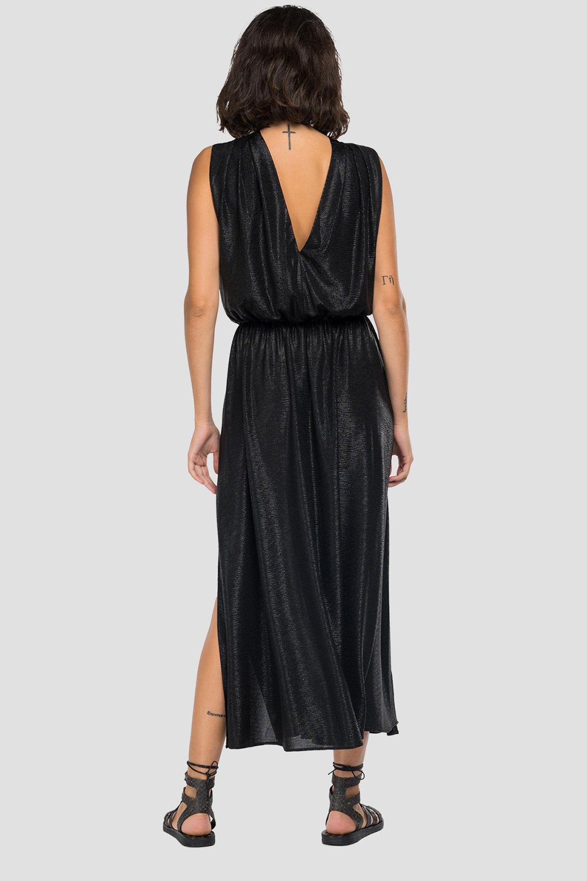 Replay Belden Büzgülü Maxi Elbise-Libas Trendy Fashion Store