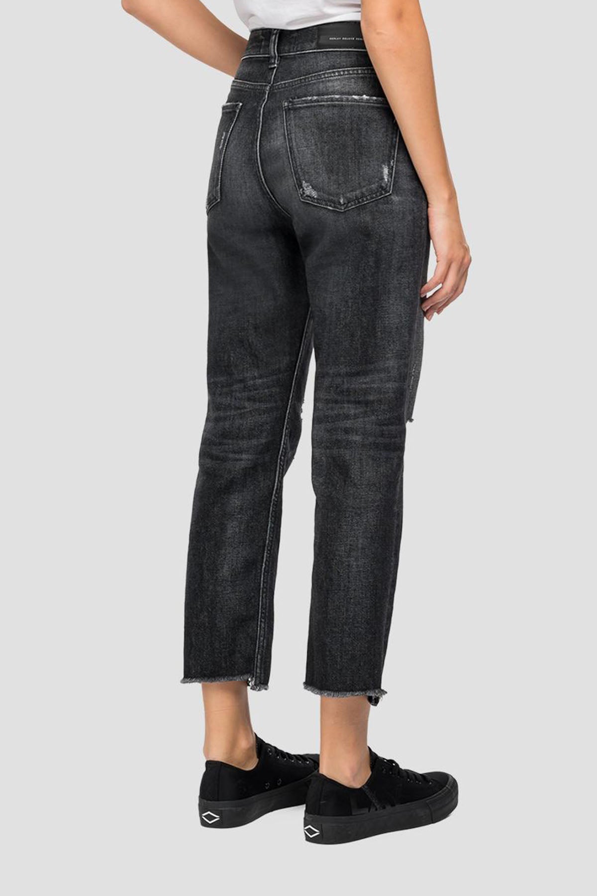 Replay Maijke Straight Crop Fit Yüksek Bel Streç Jeans-Libas Trendy Fashion Store