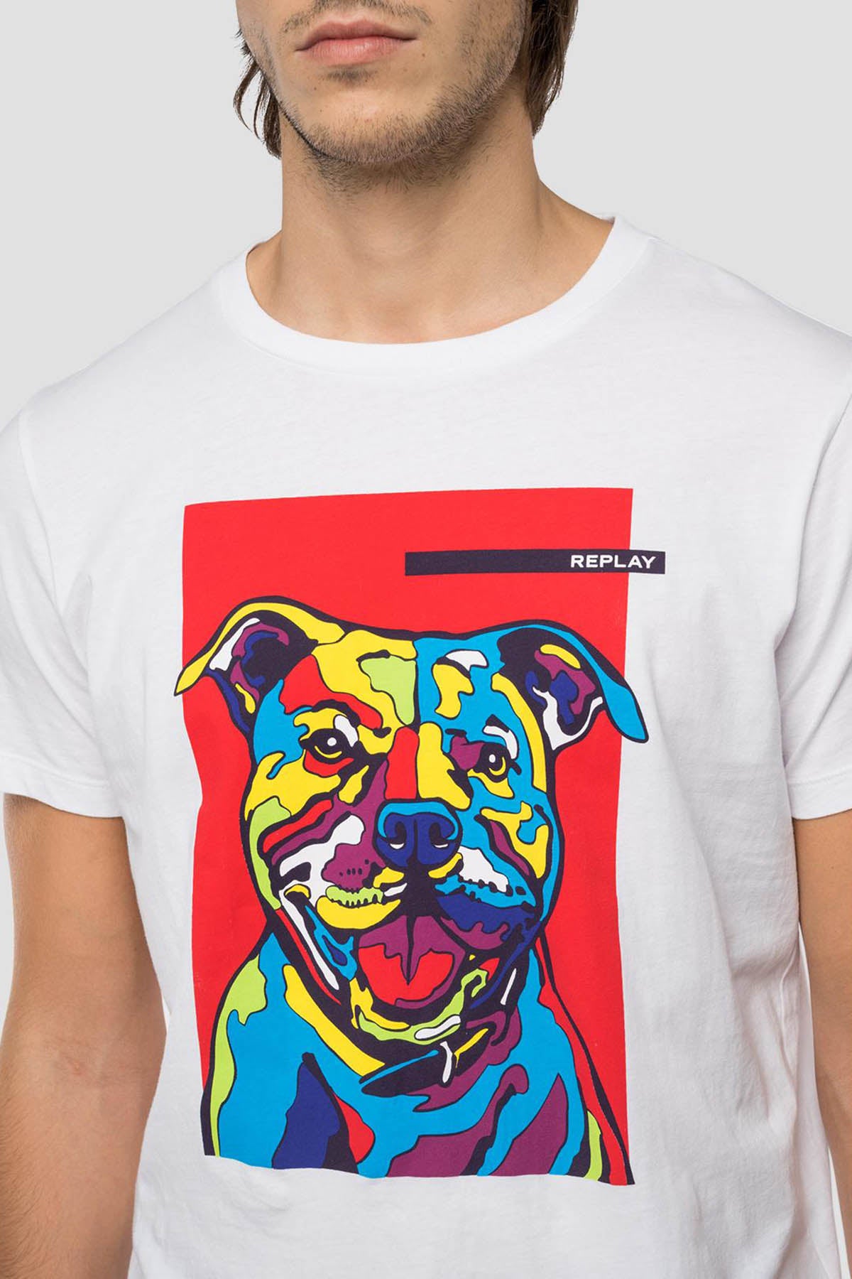 Replay Yuvarlak Yaka Köpek Grafikli T-shirt-Libas Trendy Fashion Store