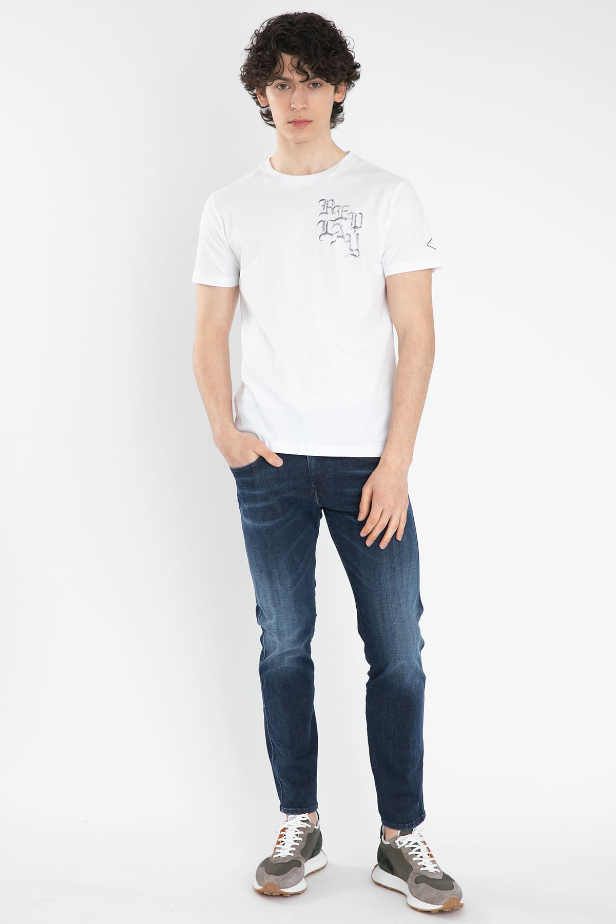 Replay Yuvarlak Yaka Baskılı T-shirt-Libas Trendy Fashion Store