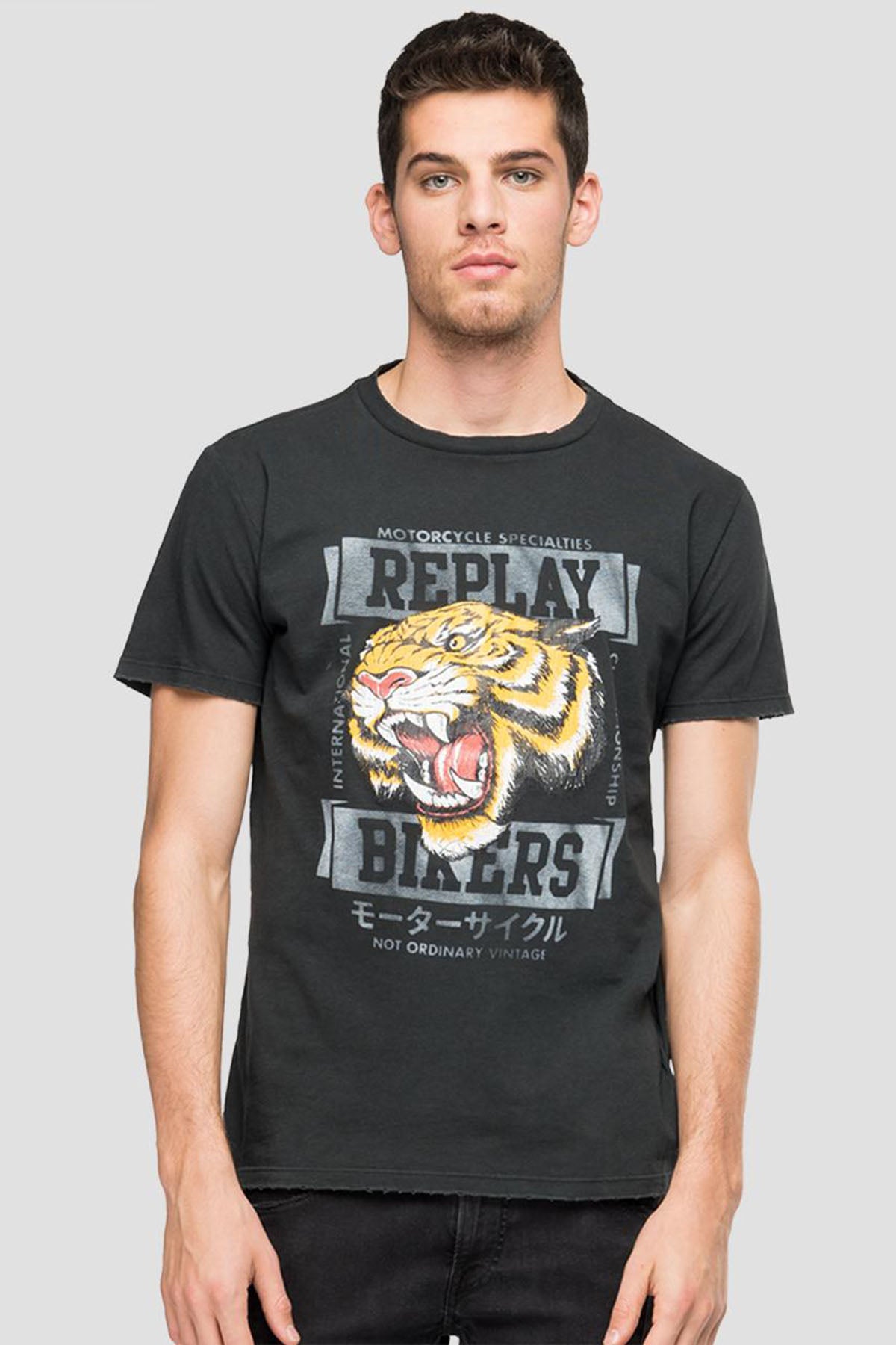 Replay Yuvarlak Yaka Kaplan Grafikli T-shirt-Libas Trendy Fashion Store