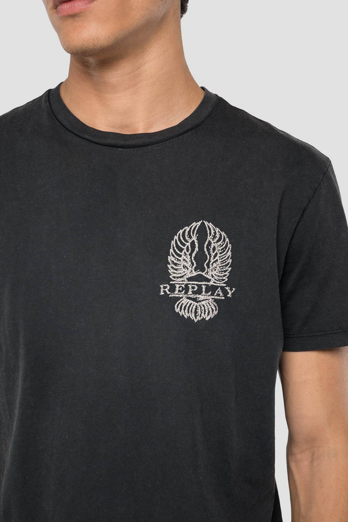 Replay Nakış Logolu Yuvarlak Yaka T-shirt-Libas Trendy Fashion Store