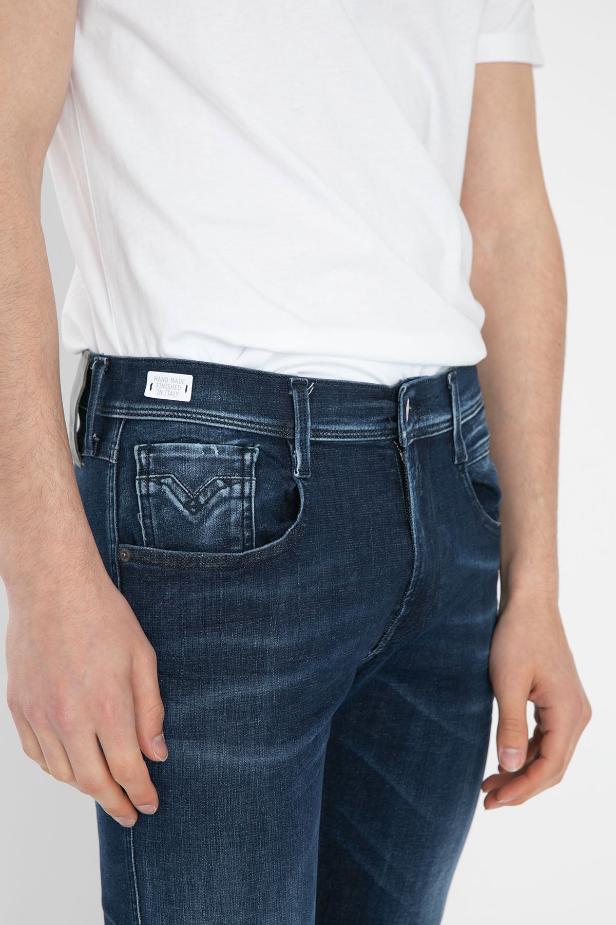 Replay Hyperflex Re-Used White Shades Anbass Slim Fit Jeans-Libas Trendy Fashion Store