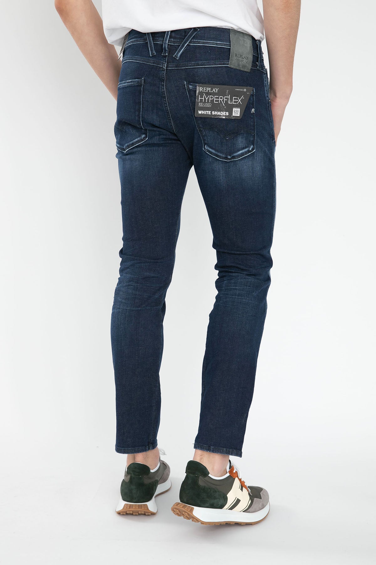 Replay Hyperflex Re-Used White Shades Anbass Slim Fit Jeans-Libas Trendy Fashion Store