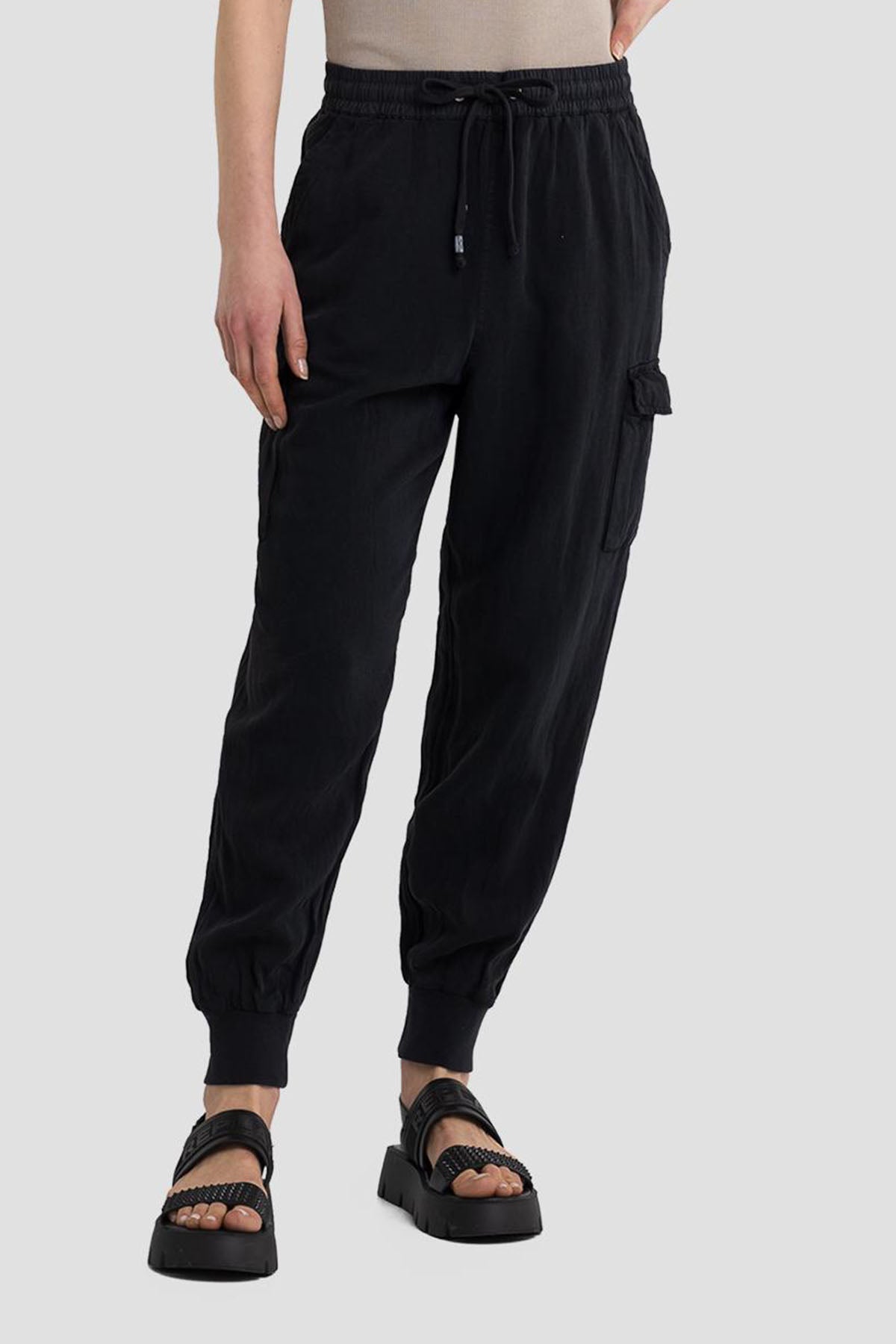 Replay Beli Lastikli Yüksek Bel Jogger Kargo Pantolon-Libas Trendy Fashion Store