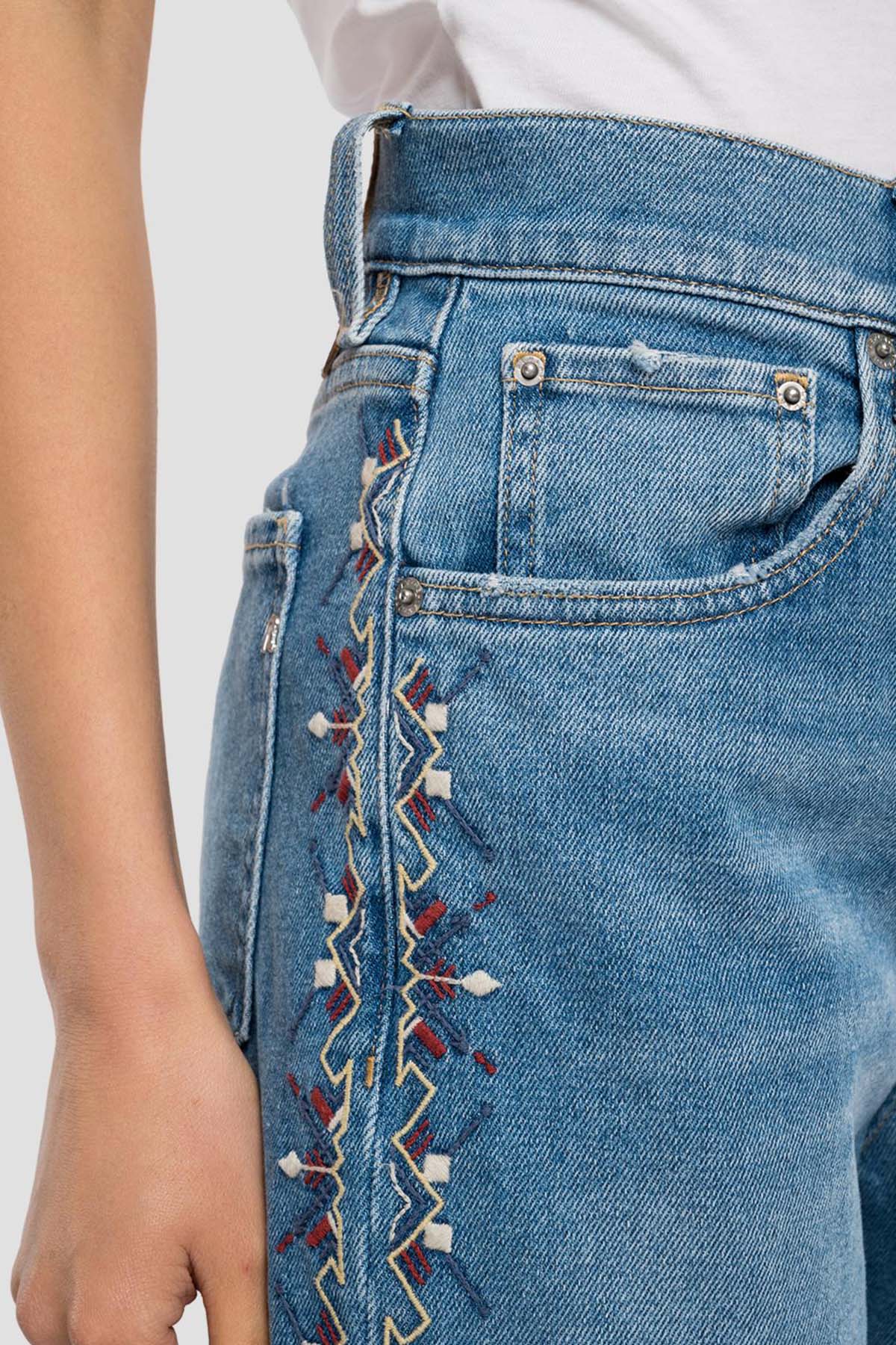 Replay Maijke Cropped Straight Fit Yüksek Bel Jeans-Libas Trendy Fashion Store