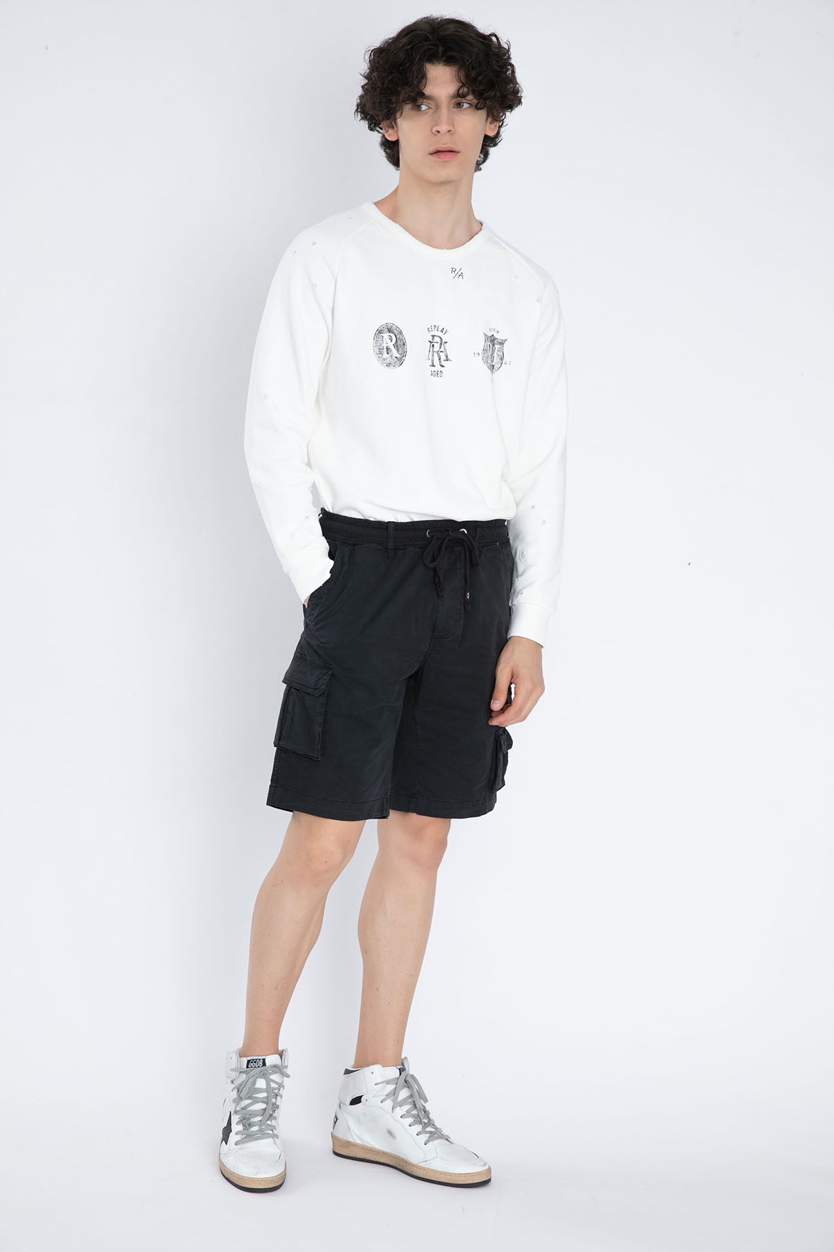 Replay Beli Lastikli Kargo Cepli Streç Şort-Libas Trendy Fashion Store