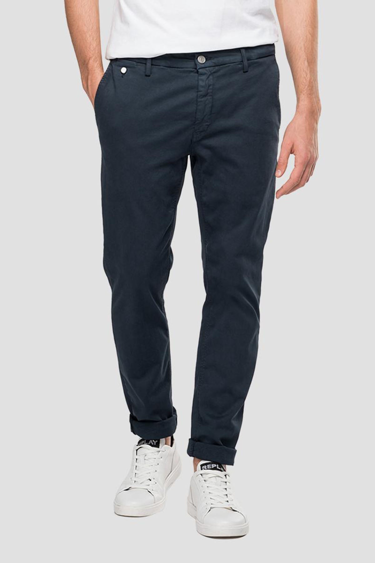Replay Benni Regular Fit Hyperflex Extra Light Chino Pantolon-Libas Trendy Fashion Store