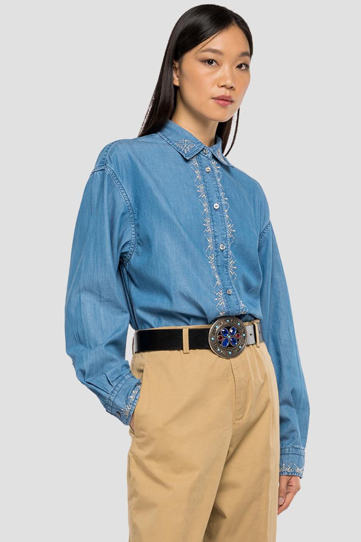 Replay Nakış Detaylı Şamre Gömlek-Libas Trendy Fashion Store
