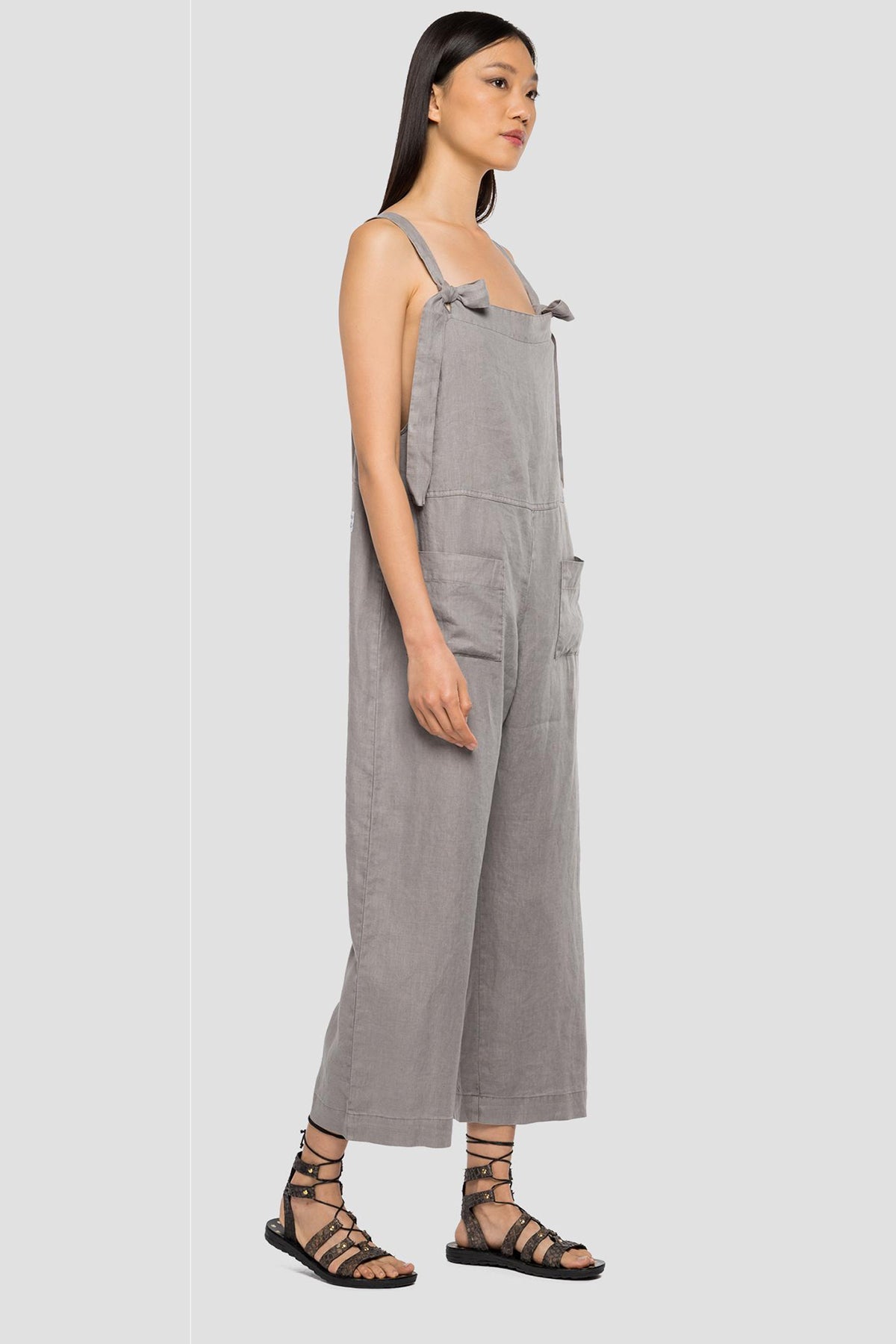 Replay Rahat Kesim Bağlama Askılı Keten Tulum-Libas Trendy Fashion Store