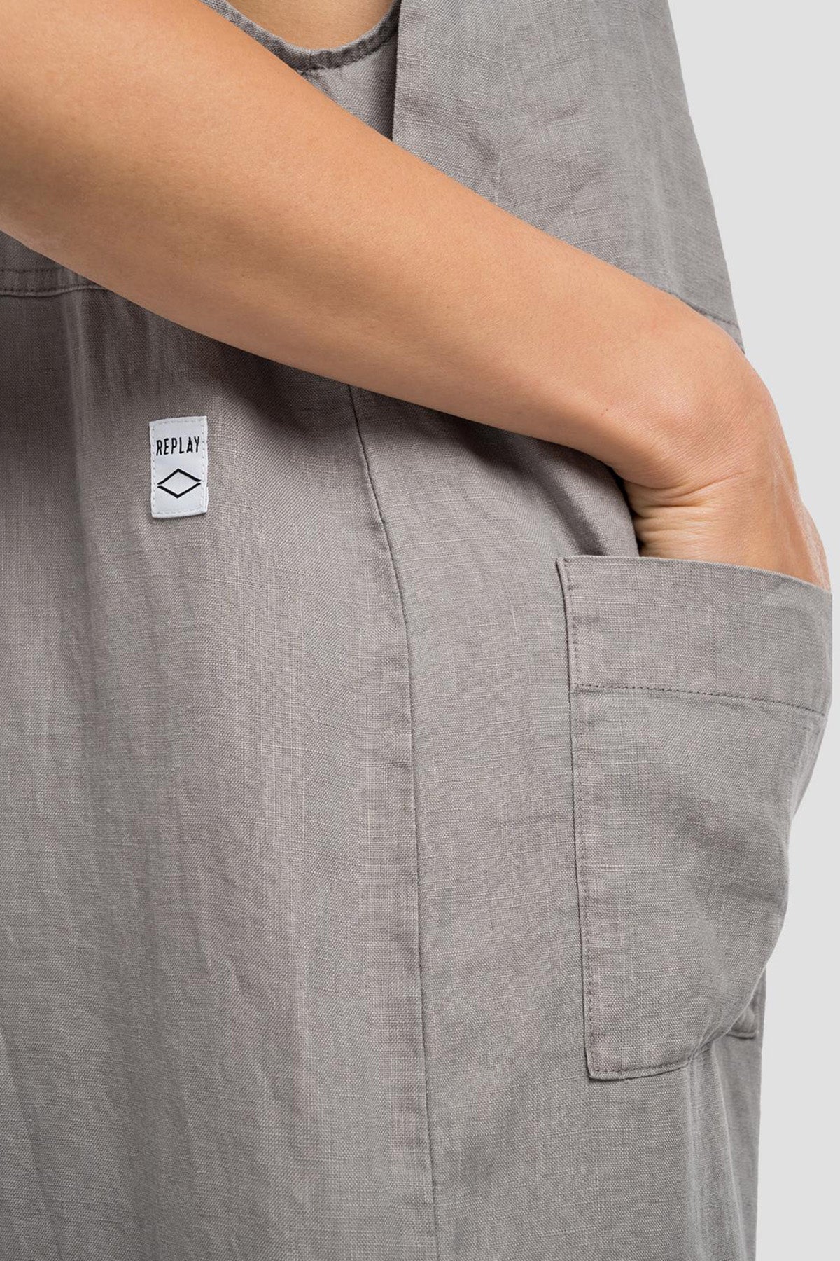 Replay Rahat Kesim Bağlama Askılı Keten Tulum-Libas Trendy Fashion Store