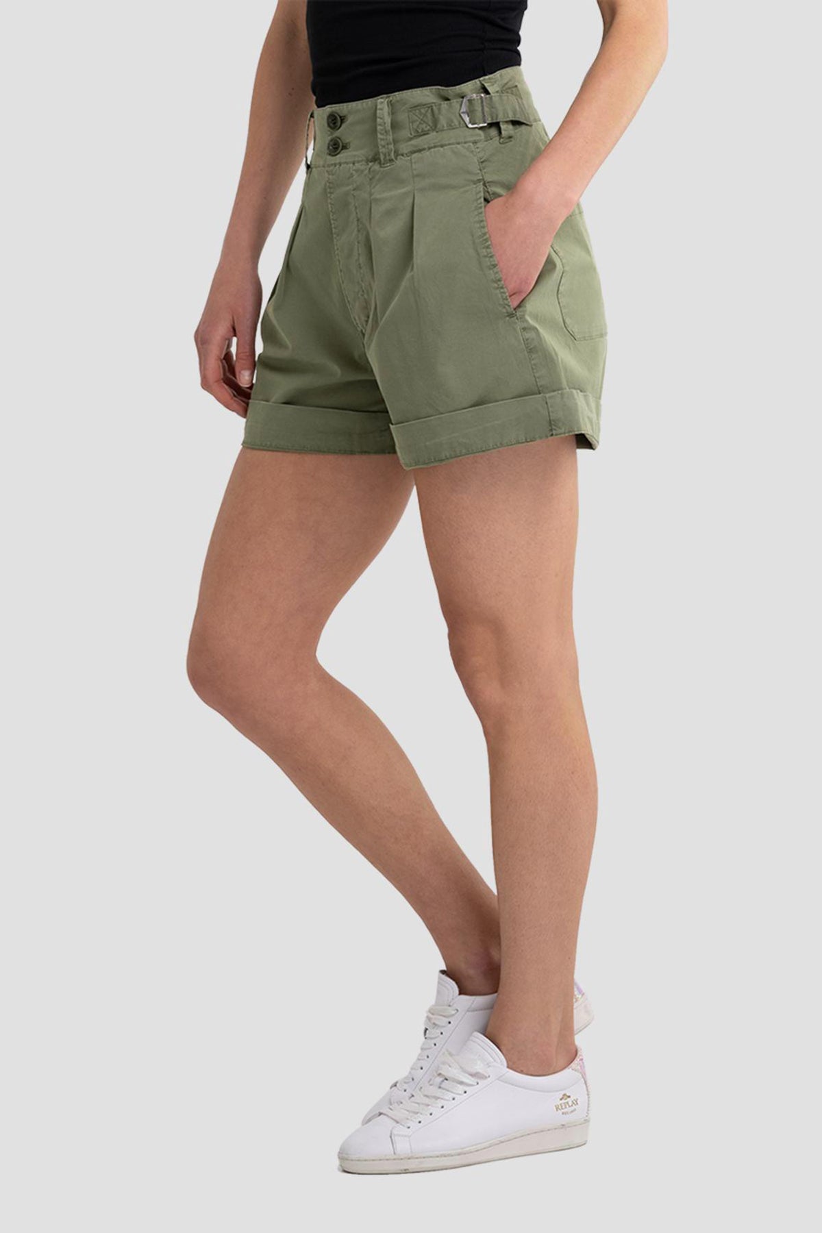 Replay Yüksek Bel Pileli Streç Şort-Libas Trendy Fashion Store