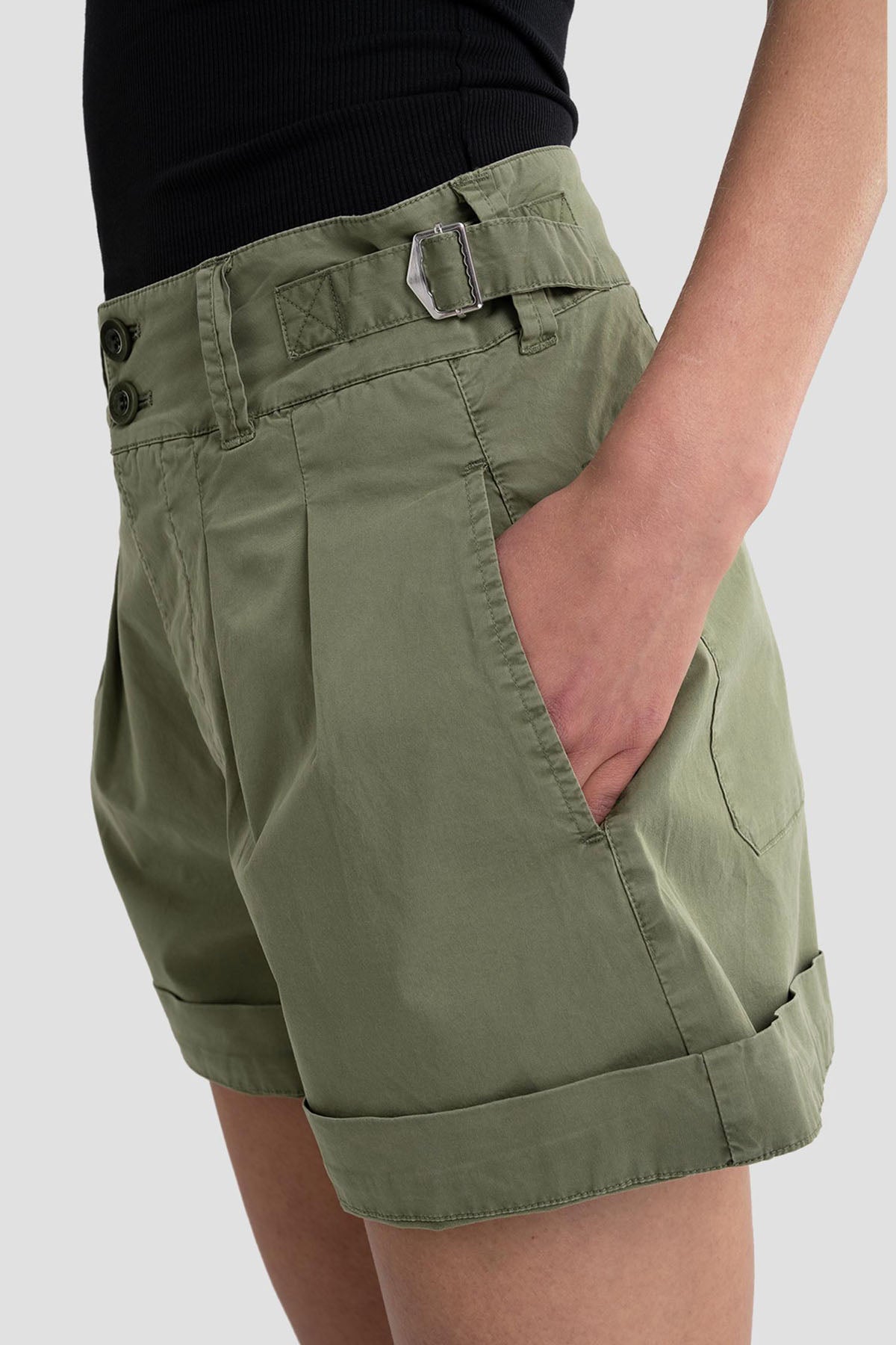 Replay Yüksek Bel Pileli Streç Şort-Libas Trendy Fashion Store