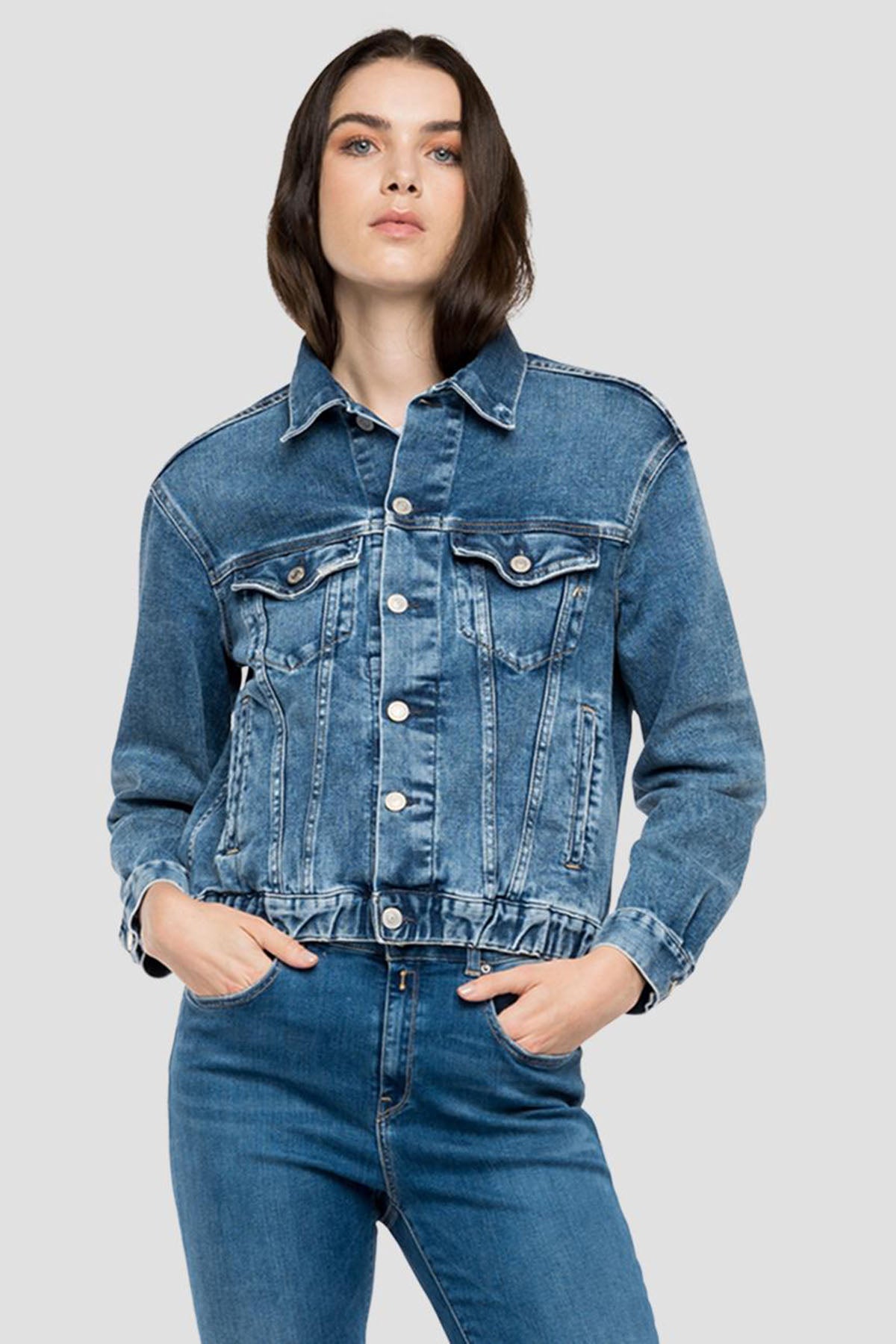 Replay Beli Lastikli Denim Ceket-Libas Trendy Fashion Store