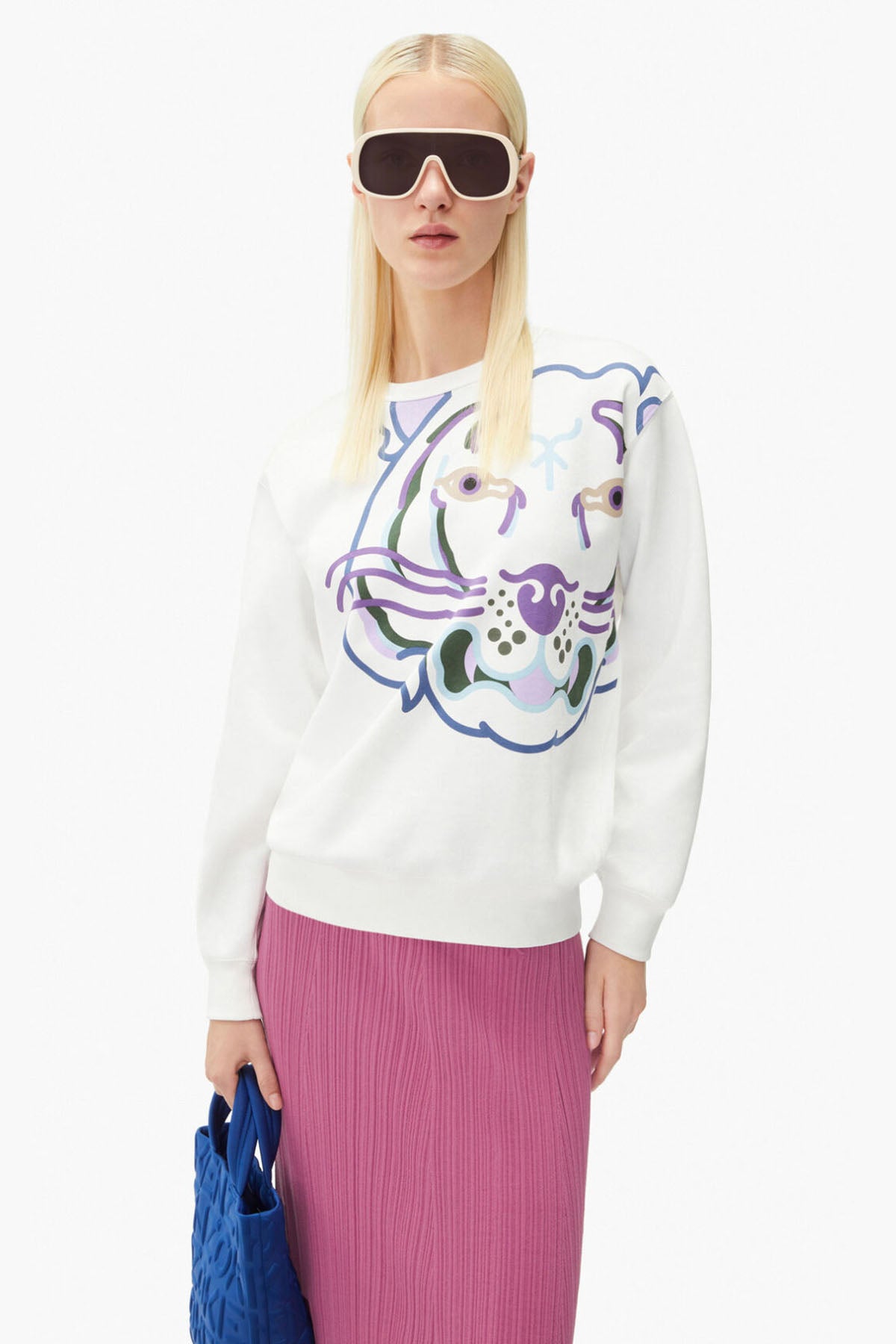Kenzo K-Tiger Kaplan Logolu Yuvarlak Yaka Sweatshirt-Libas Trendy Fashion Store