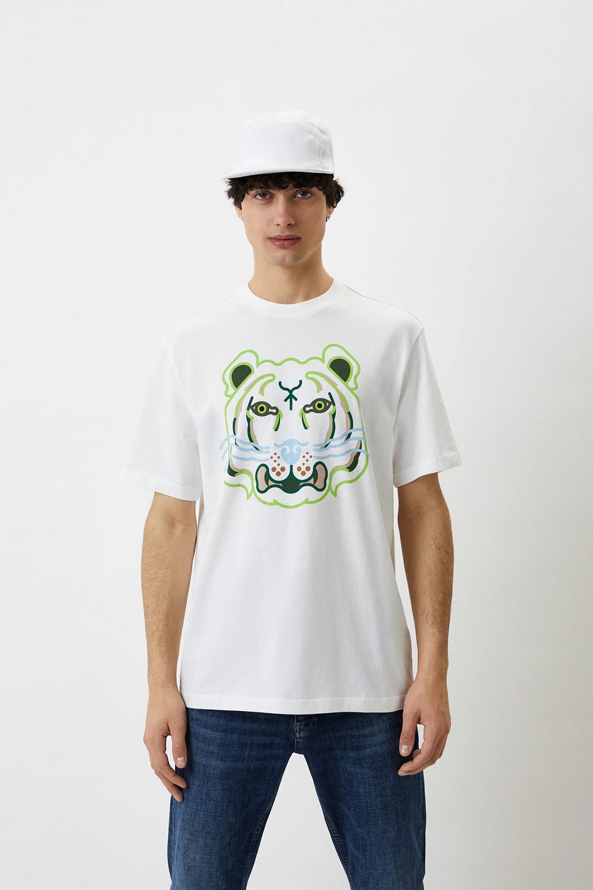 Kenzo Grafik Kaplan Logolu T-shirt-Libas Trendy Fashion Store