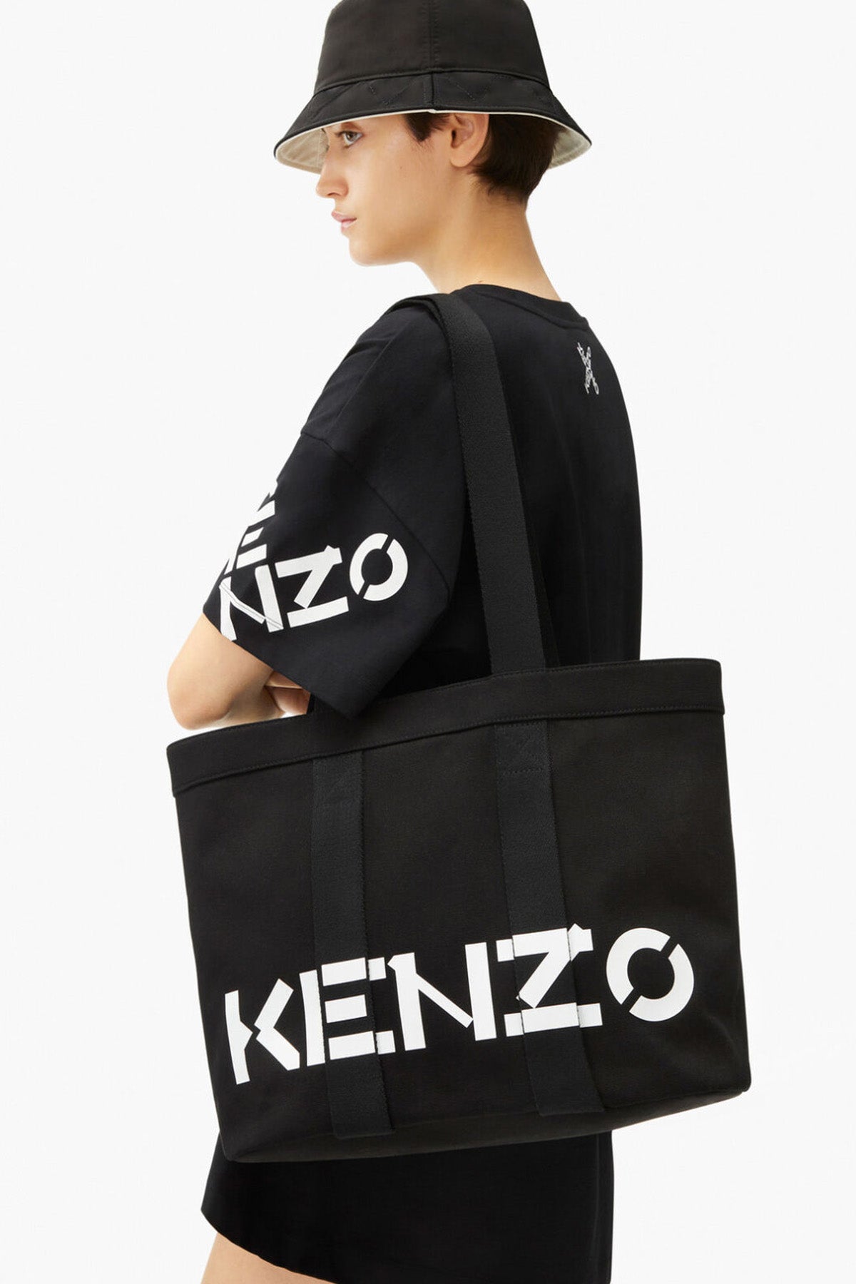 Kenzo Logolu Canvas Large Tote Çanta-Libas Trendy Fashion Store