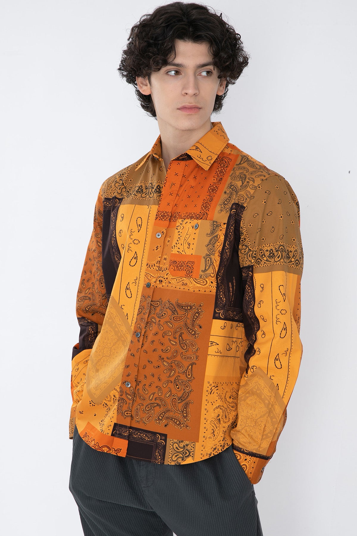 Kenzo Cep Detaylı Şal Desen Gömlek-Libas Trendy Fashion Store