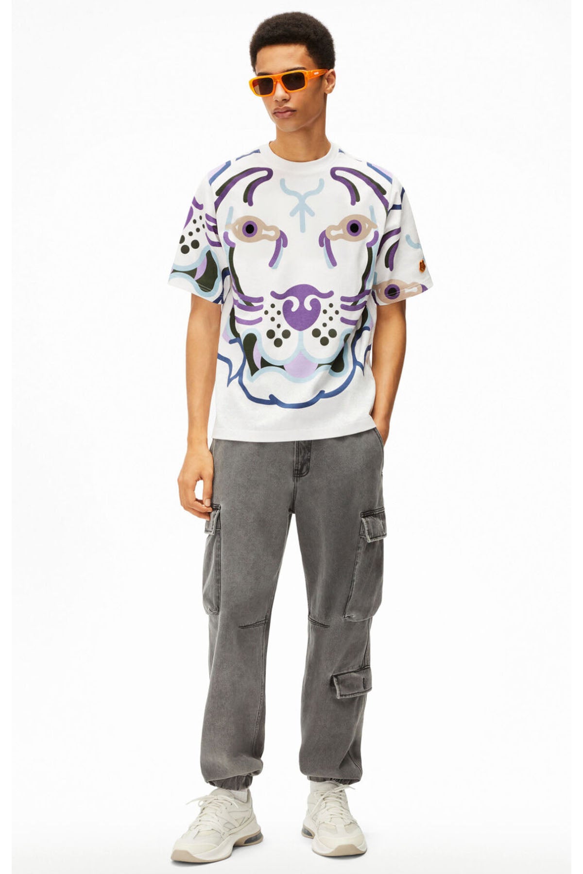 Kenzo Geniş Kesim Kaplan Logolu T-shirt-Libas Trendy Fashion Store