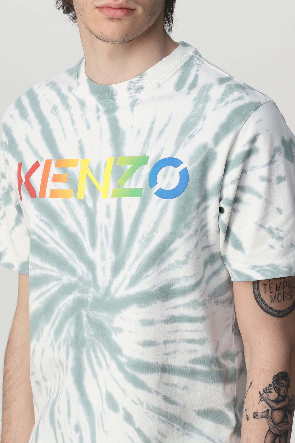 Kenzo Yuvarlak Yaka Renkli Logolu Batik T-shirt-Libas Trendy Fashion Store