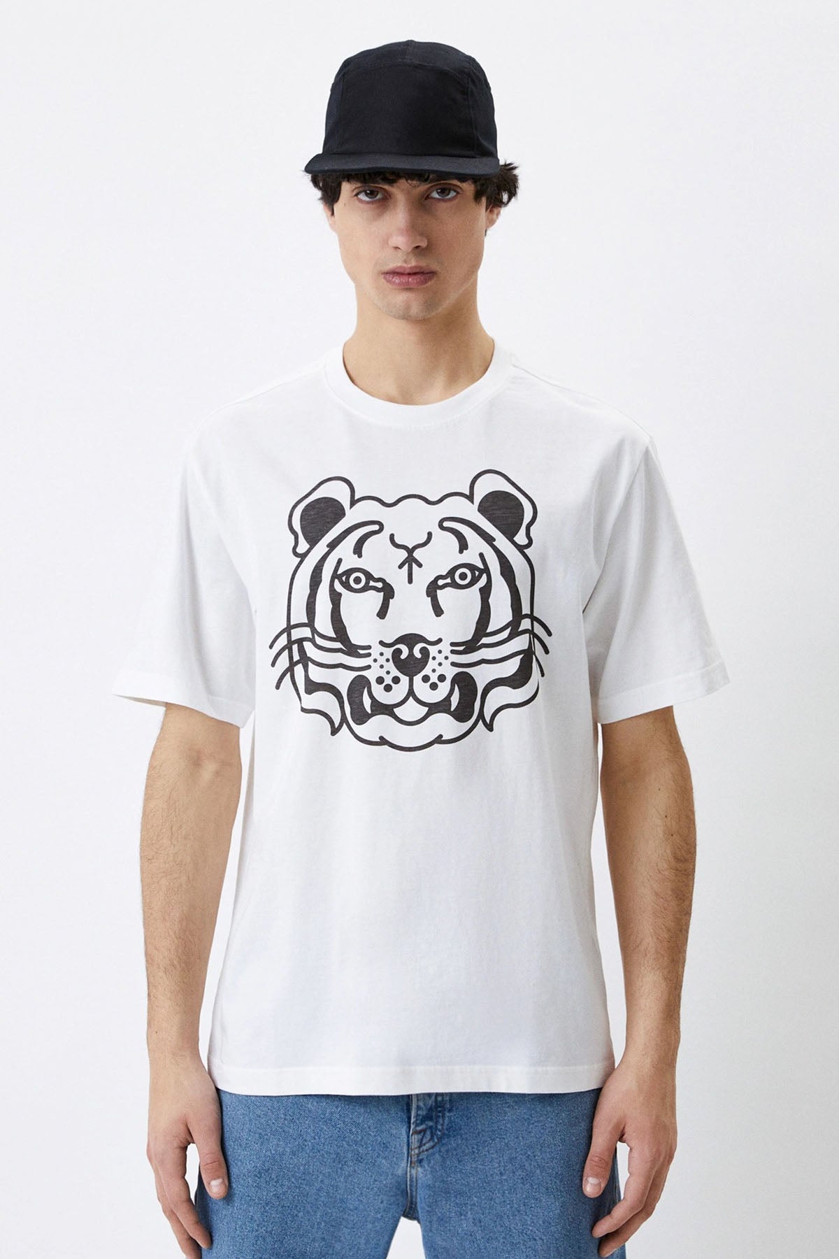 Kenzo Yuvarlak Yaka Kaplan Logolu T-shirt-Libas Trendy Fashion Store
