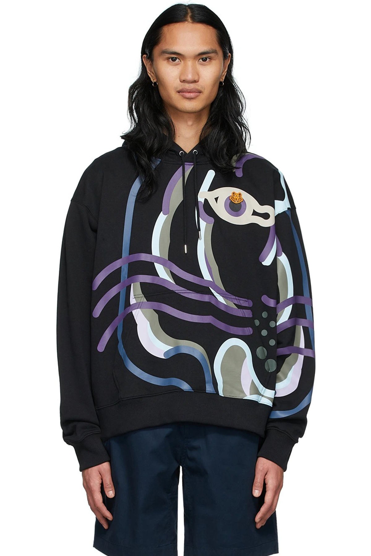 Kenzo Geniş Kesim Kaplan Logolu Kapüşonlu Sweatshirt-Libas Trendy Fashion Store