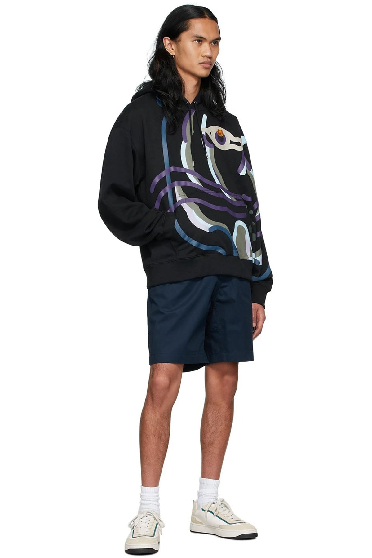 Kenzo Geniş Kesim Kaplan Logolu Kapüşonlu Sweatshirt-Libas Trendy Fashion Store