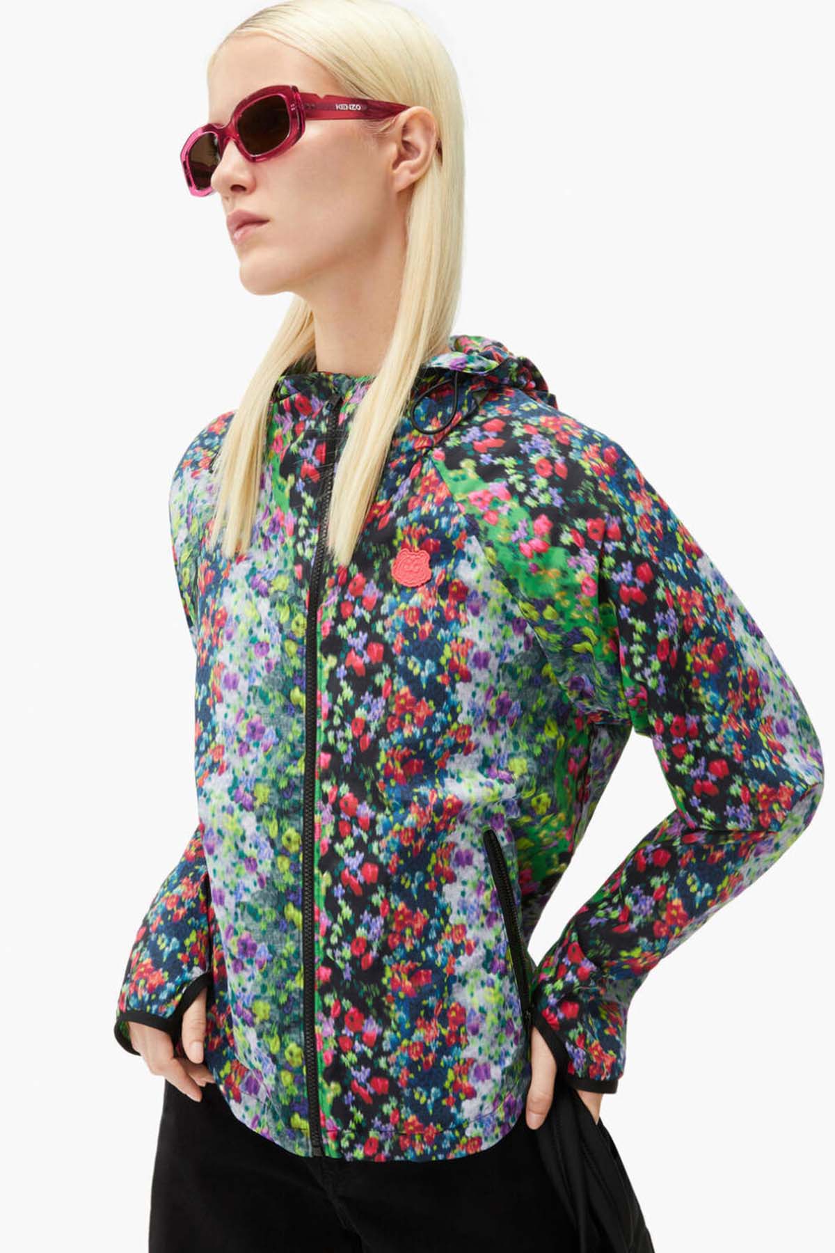 Kenzo Çiçek Desenli Kapüşonlu Rüzgarlık Ceket-Libas Trendy Fashion Store