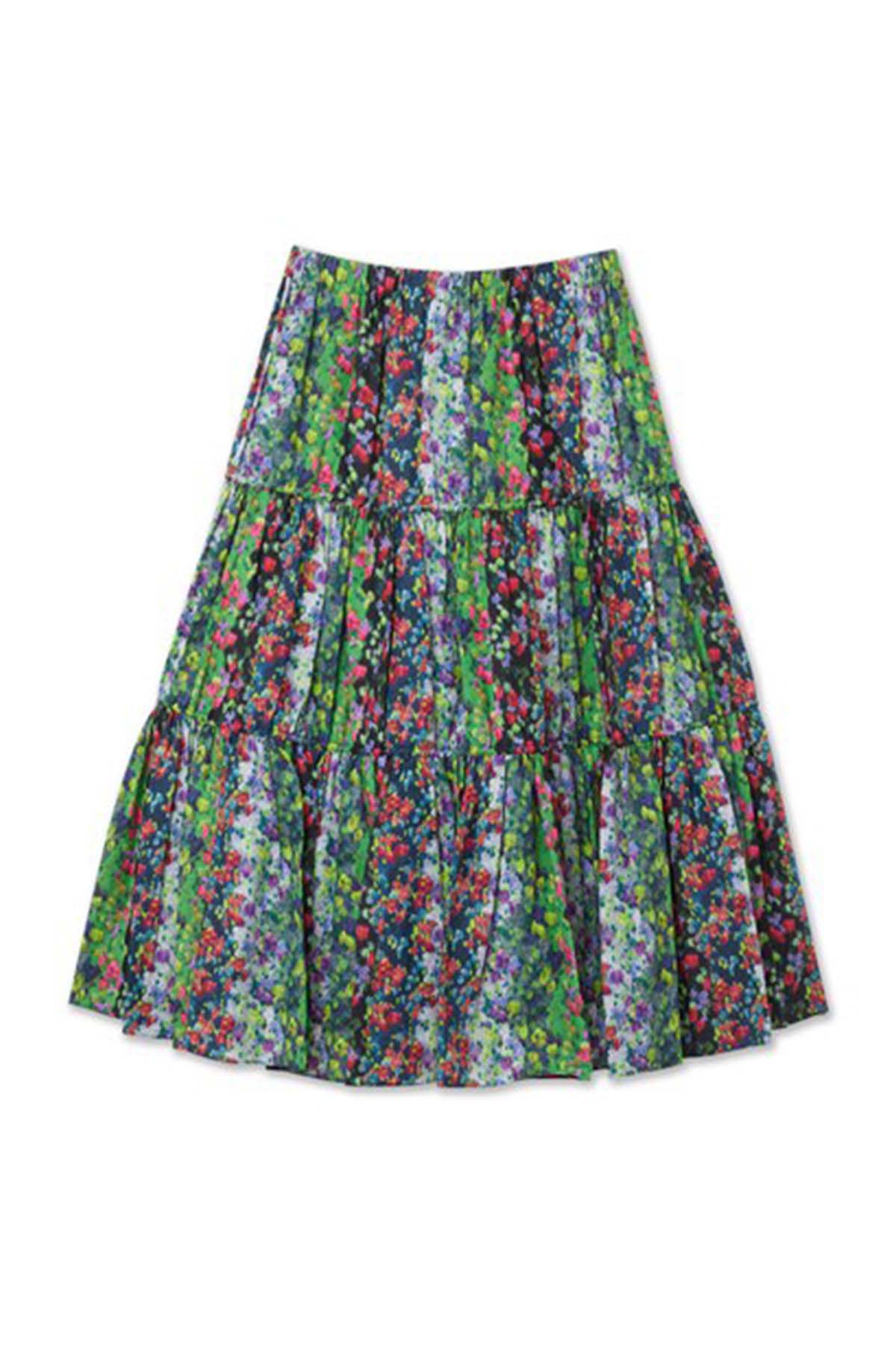 Kenzo Çiçek Desenli Büzgülü Midi Etek FC52JU1449S2 MU